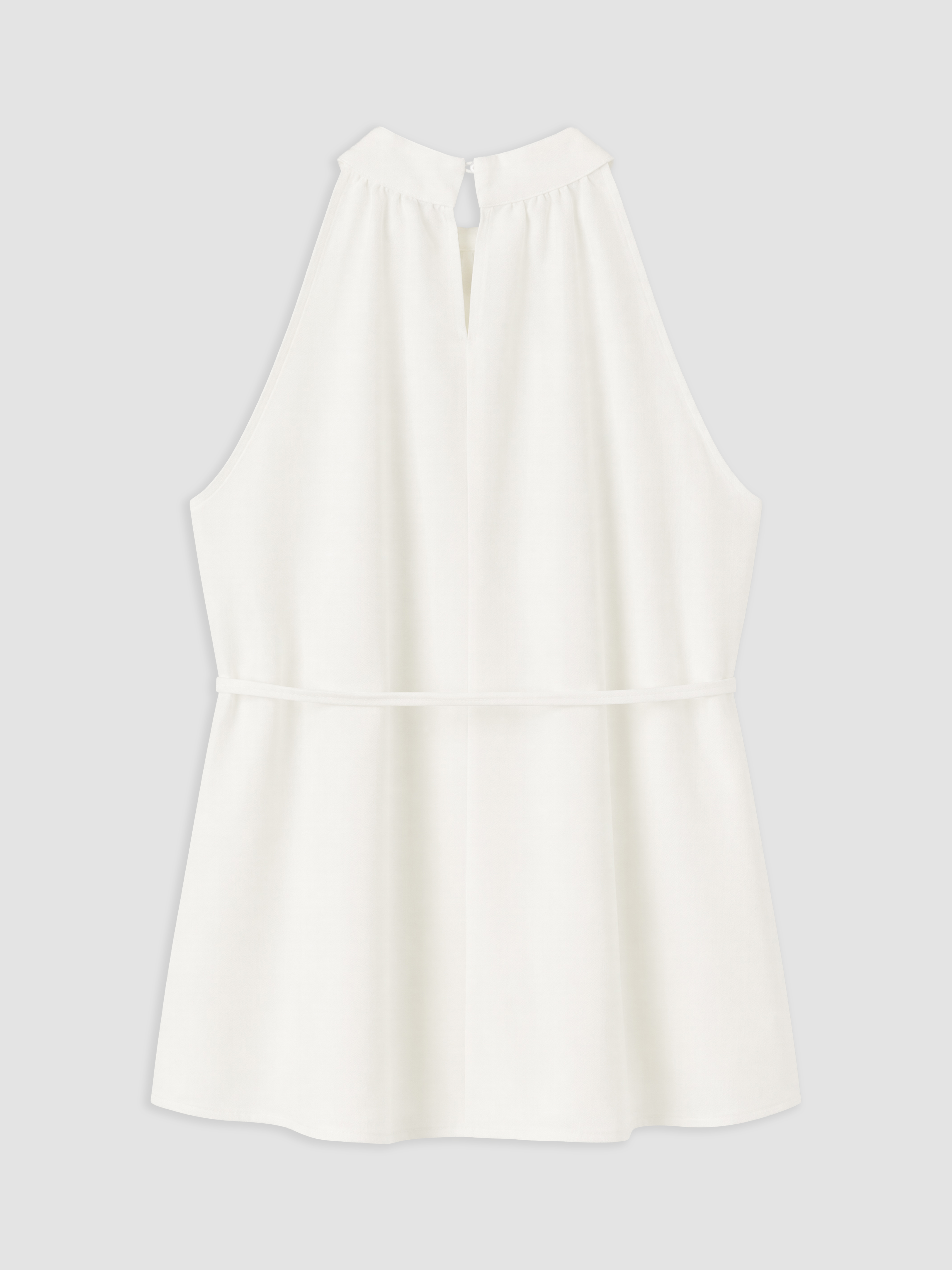 LCW Comfort Halter Yaka Beli Kuşaklı Oversize Bluz görsel 6