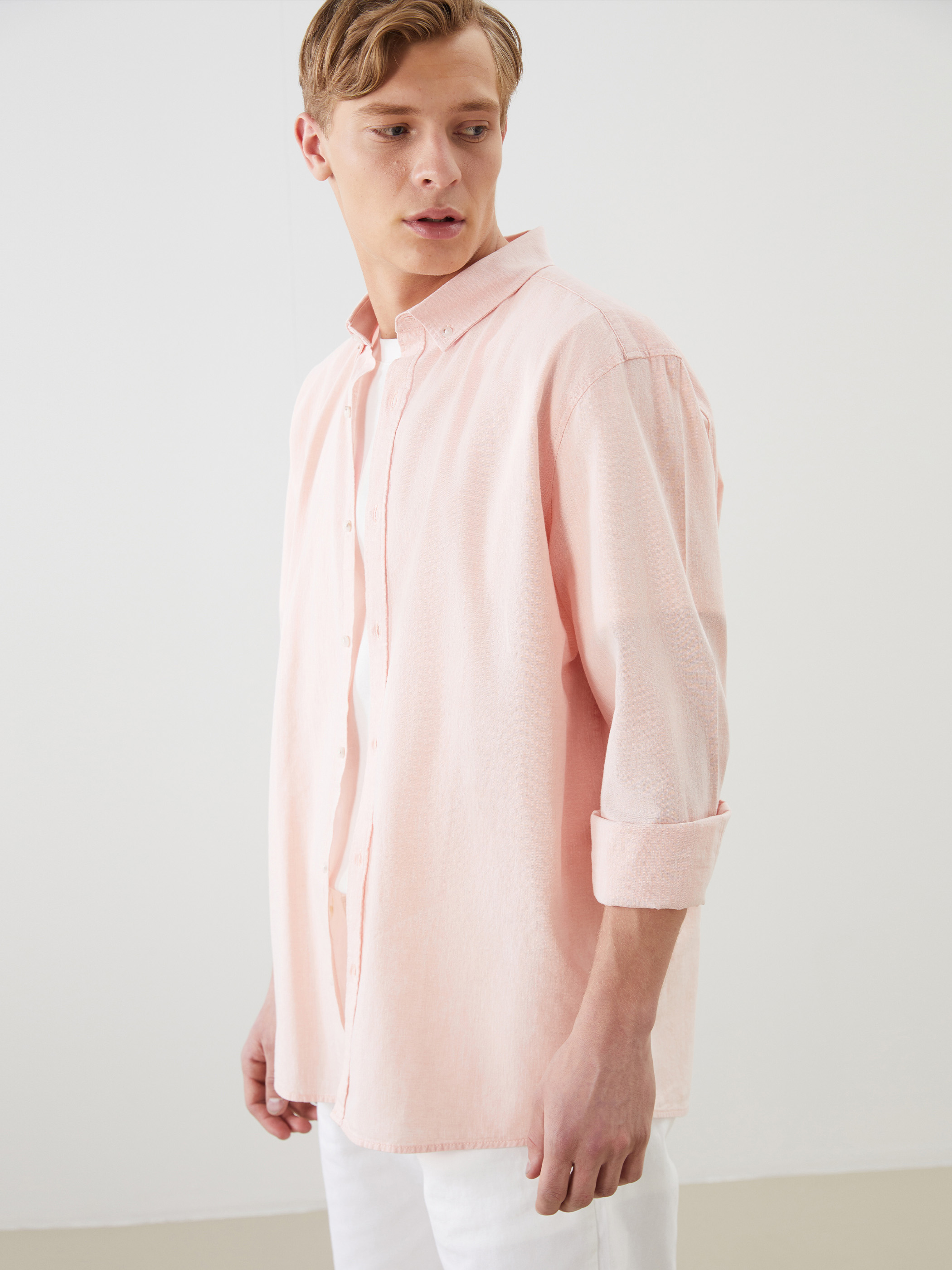 LCW Vision Slim Fit Uzun Kollu Erkek Gömlek