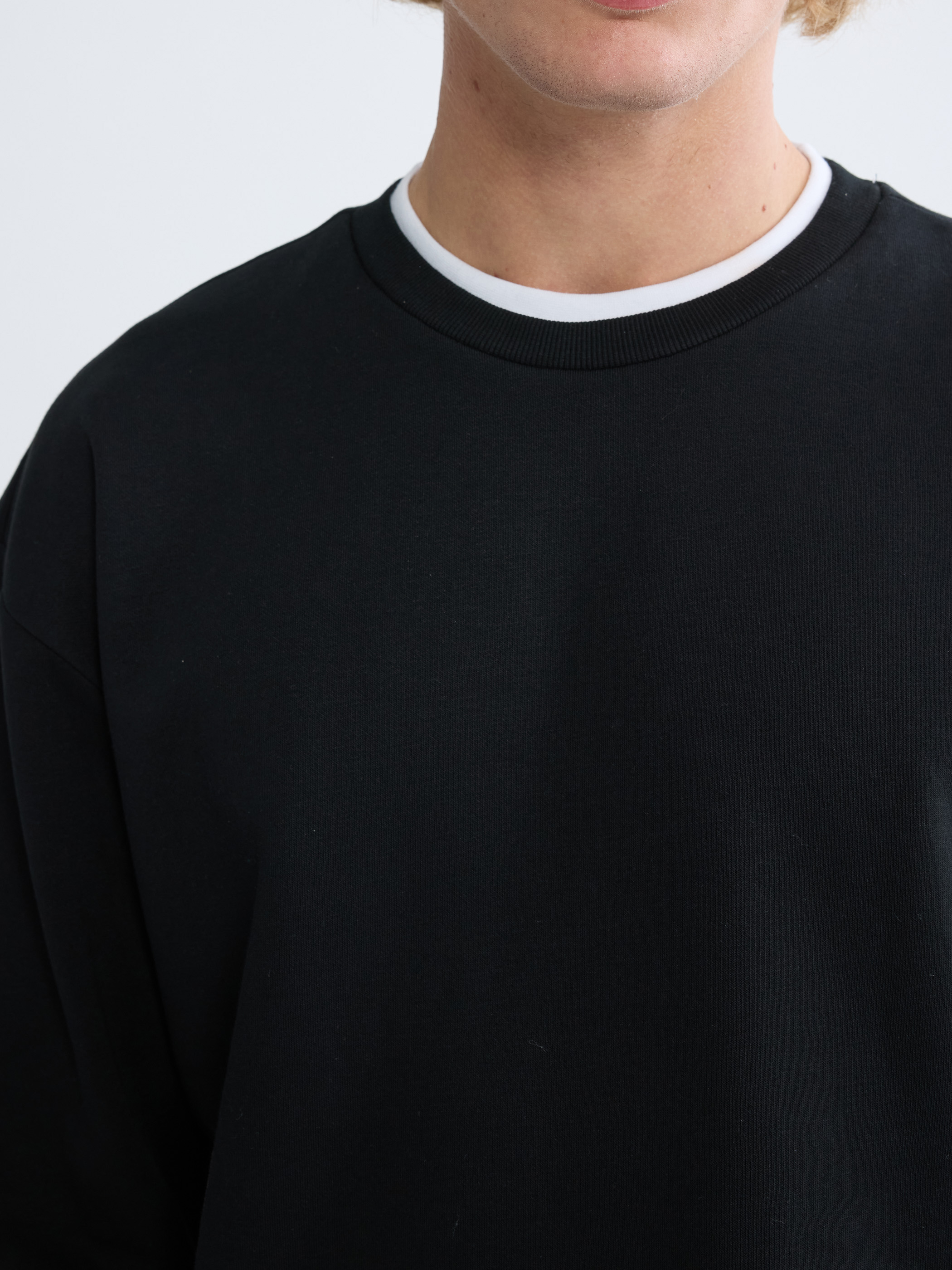 XSIDE Bisiklet Yaka Nakışlı Erkek Kalın Sweatshirt görsel 3