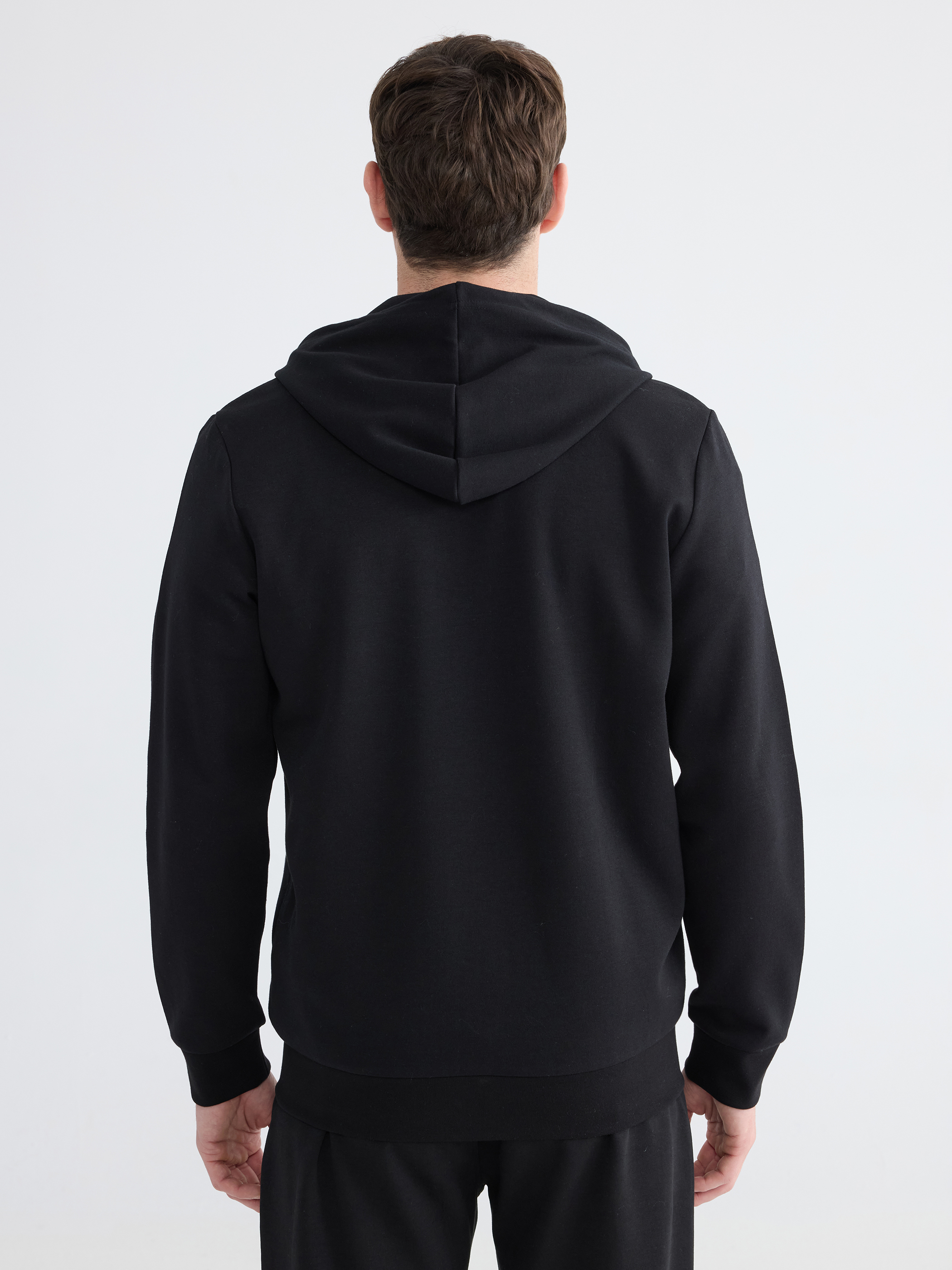 LCWAIKIKI Basic Kapüşonlu Erkek Fermuarlı Sweatshirt görsel 6