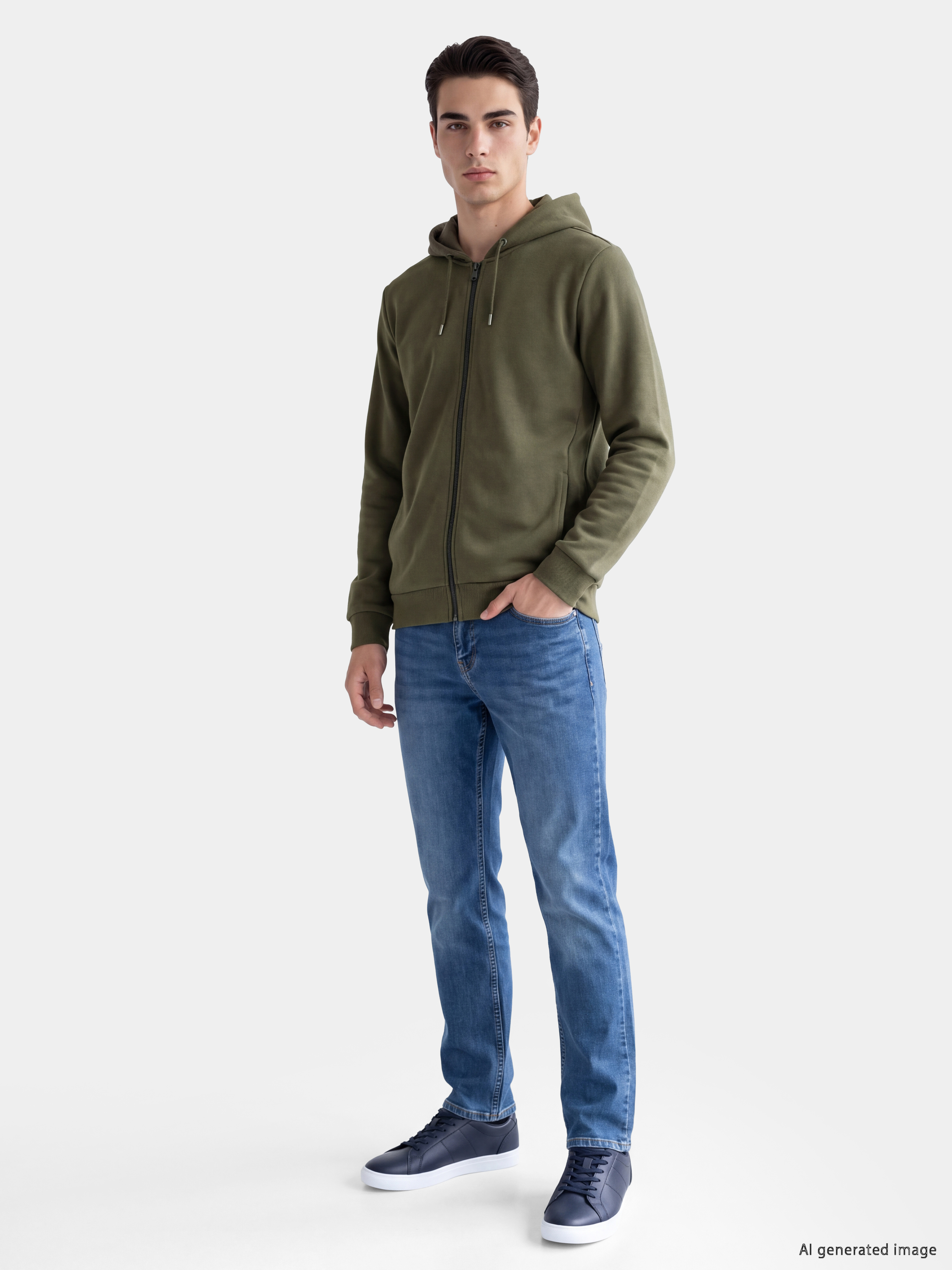 LCWAIKIKI Basic Erkek Fermuarlı Sweatshirt görsel 2
