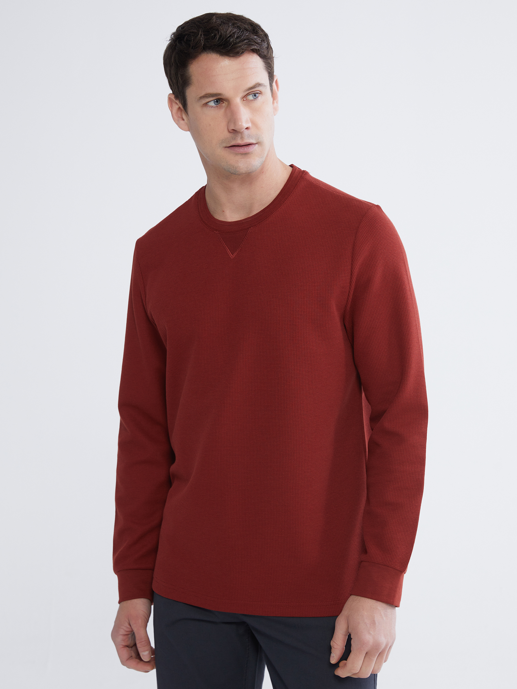 LCWAIKIKI Classic Bisiklet Yaka Erkek Sweatshirt