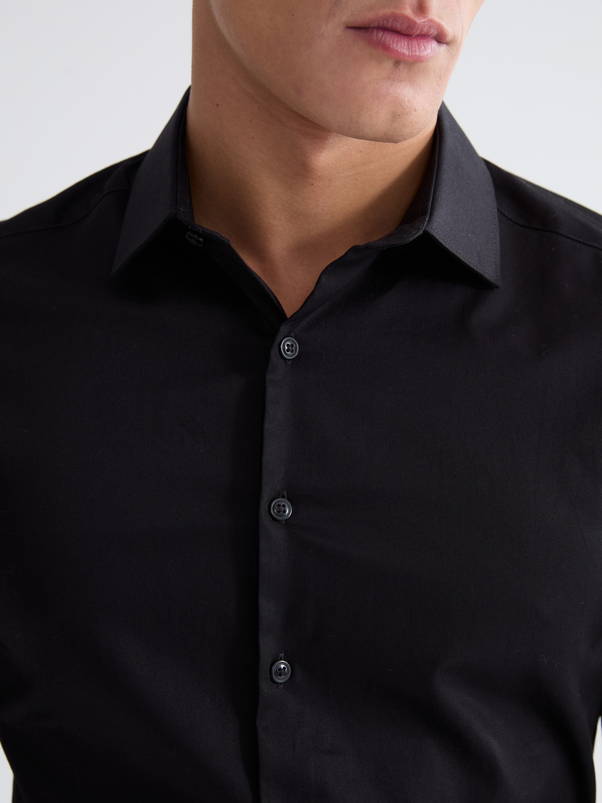 LCW BUSINESS Slim Fit Gabardin Erkek Gömlek görsel 7