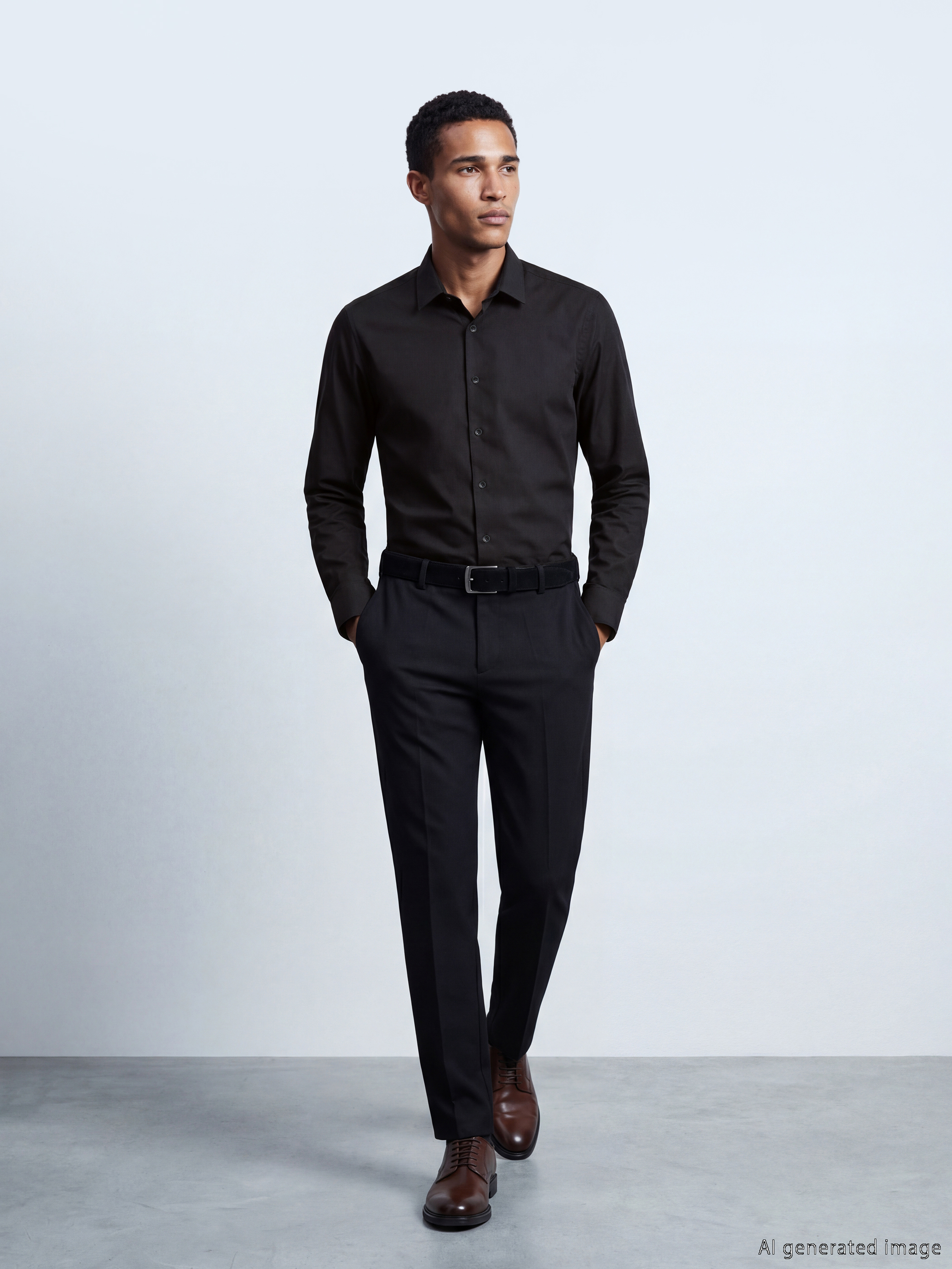 LCW BUSINESS Slim Fit Gabardin Erkek Gömlek görsel 4