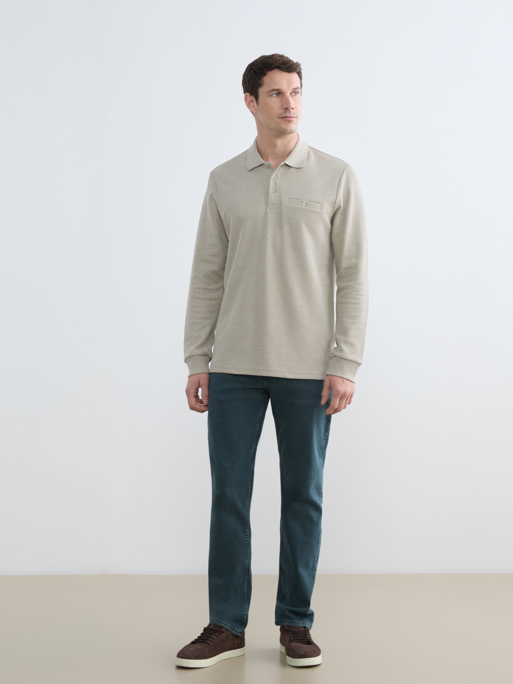 LCWAIKIKI Classic Polo Yaka Erkek Sweatshirt görsel 2