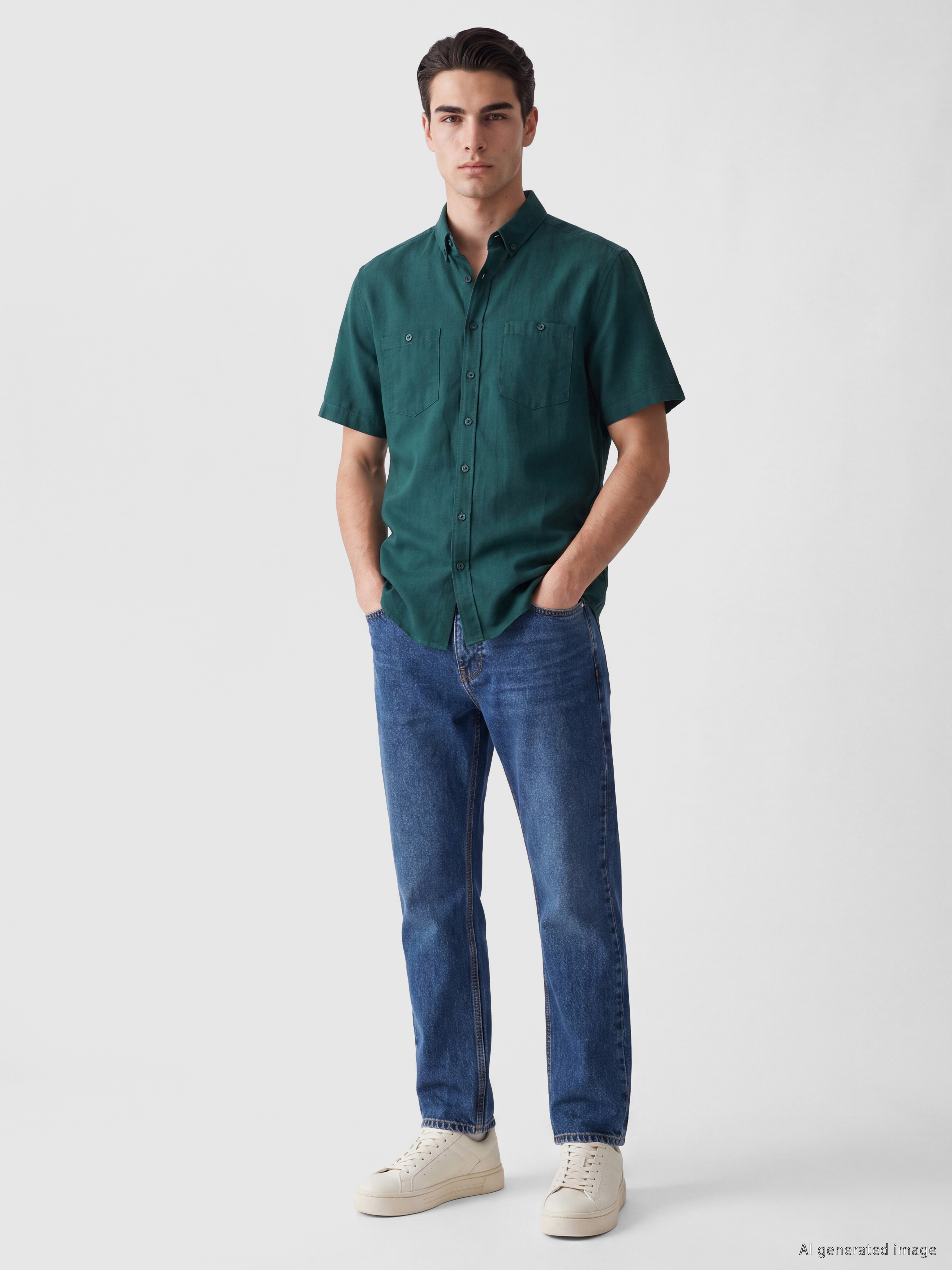 LCWAIKIKI Classic Regular Fit Poplin Erkek Gömlek görsel 2