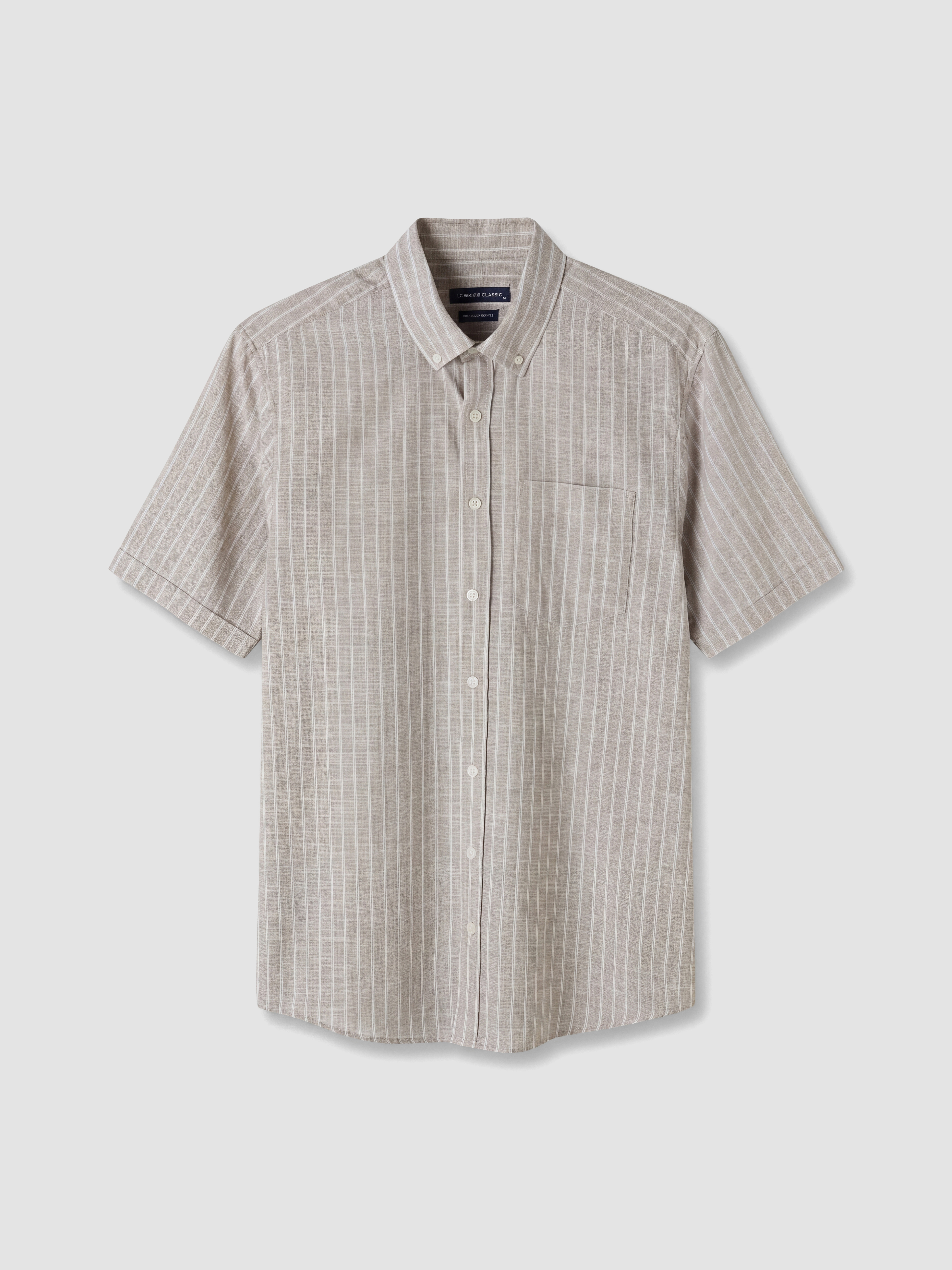 LCWAIKIKI Classic Regular Fit Çizgili Poplin Erkek Gömlek görsel 4