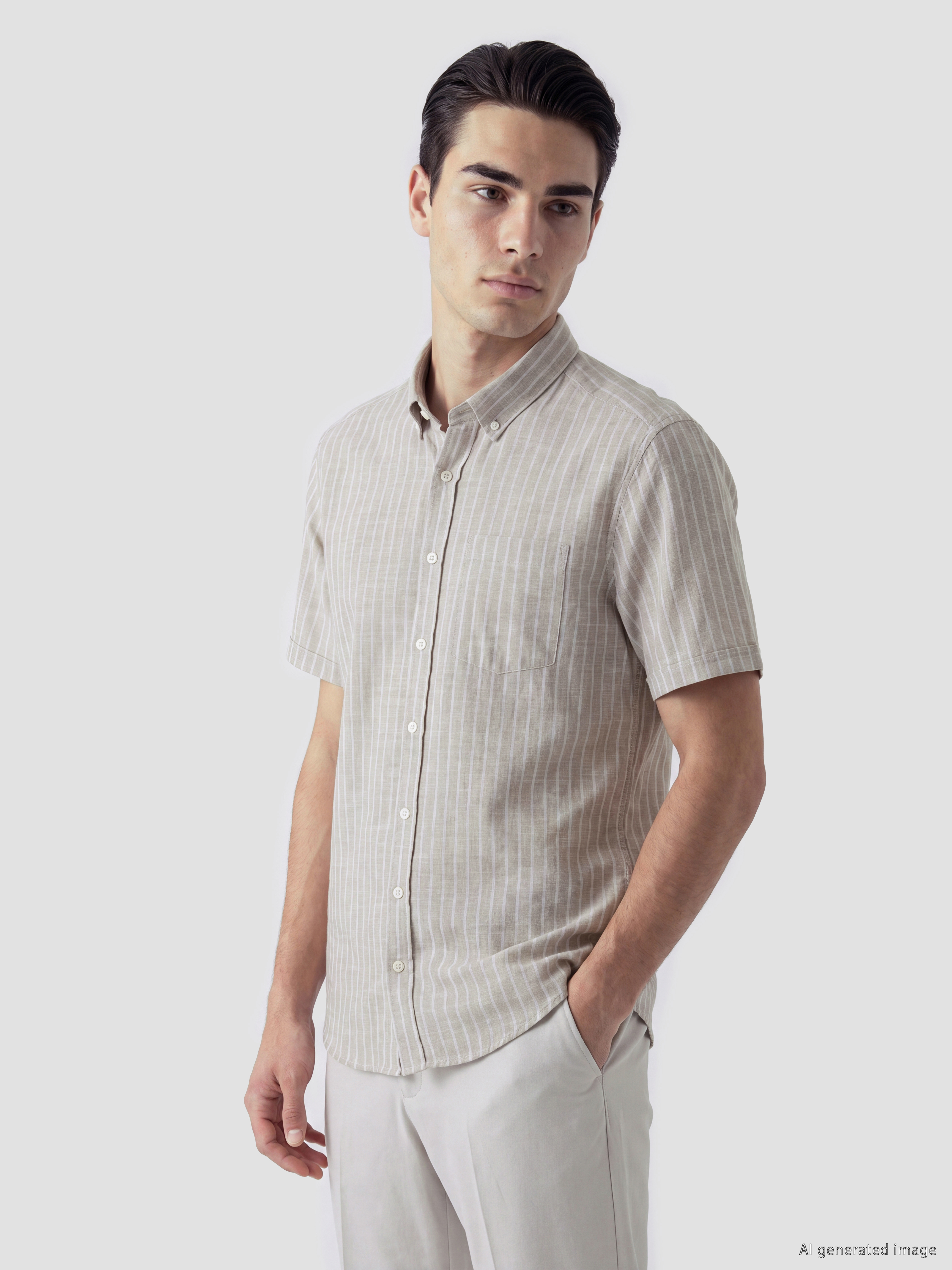 LCWAIKIKI Classic Regular Fit Çizgili Poplin Erkek Gömlek