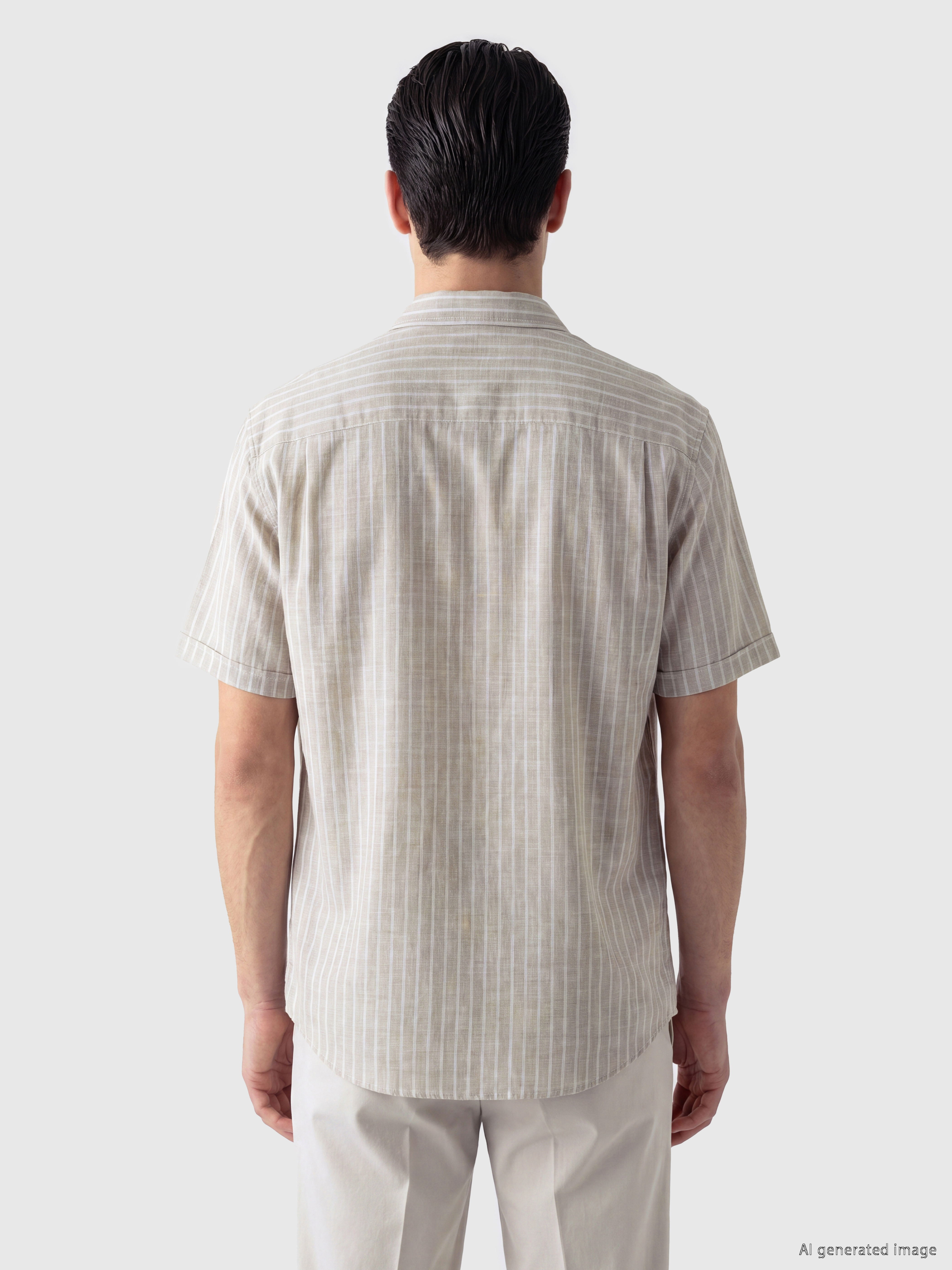 LCWAIKIKI Classic Regular Fit Çizgili Poplin Erkek Gömlek görsel 3