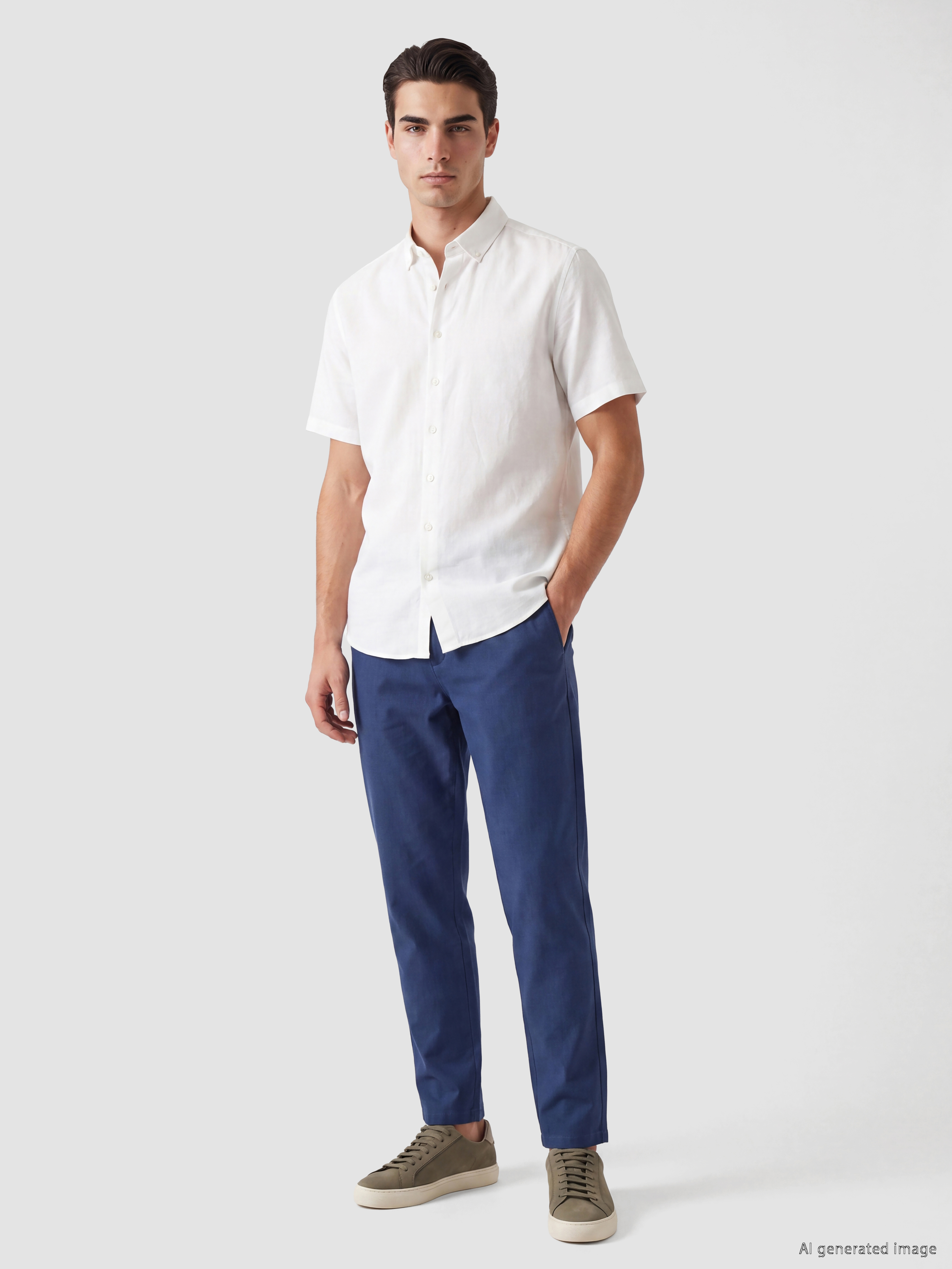 LCWAIKIKI Classic Regular Fit Keten Karışımlı Erkek Chino Pantolon görsel 2