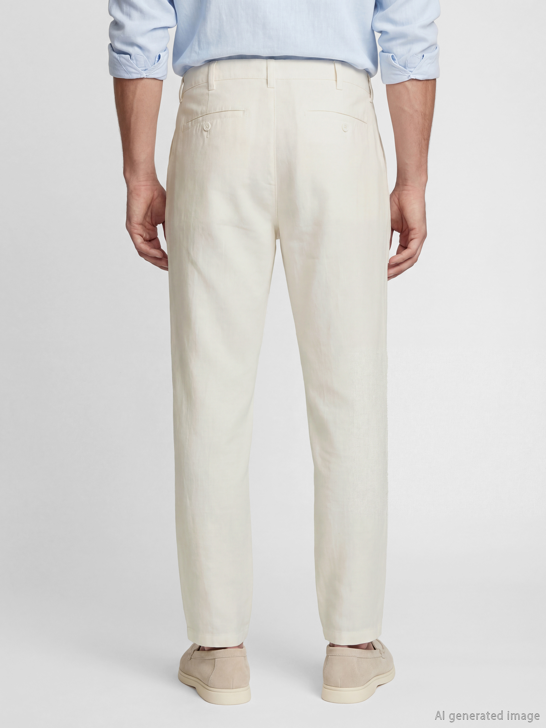 LCWAIKIKI Classic Regular Fit Keten Karışımlı Erkek Chino Pantolon görsel 4