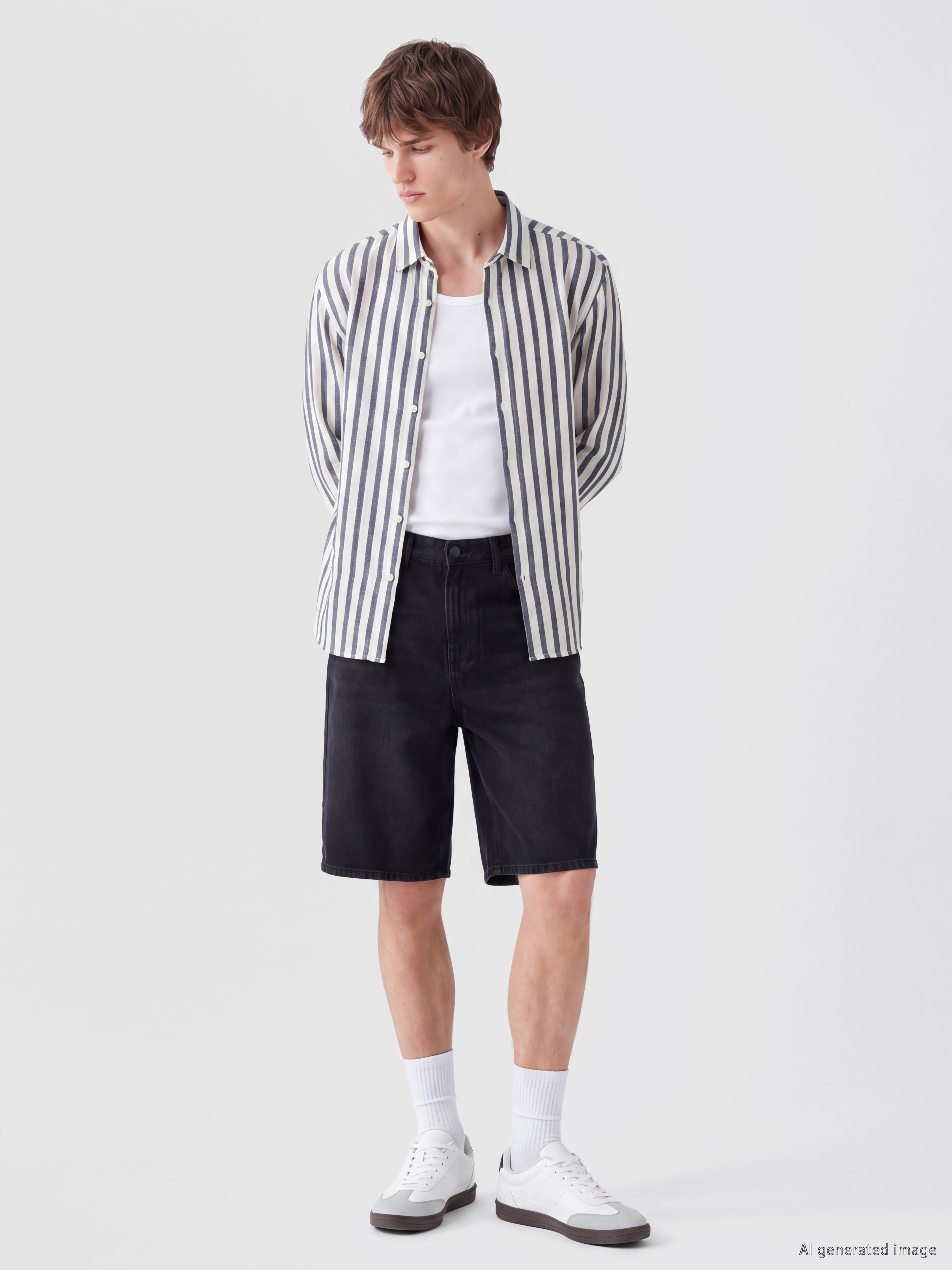 XSIDE Regular Fit Çizgili Armürlü Erkek Gömlek görsel 2