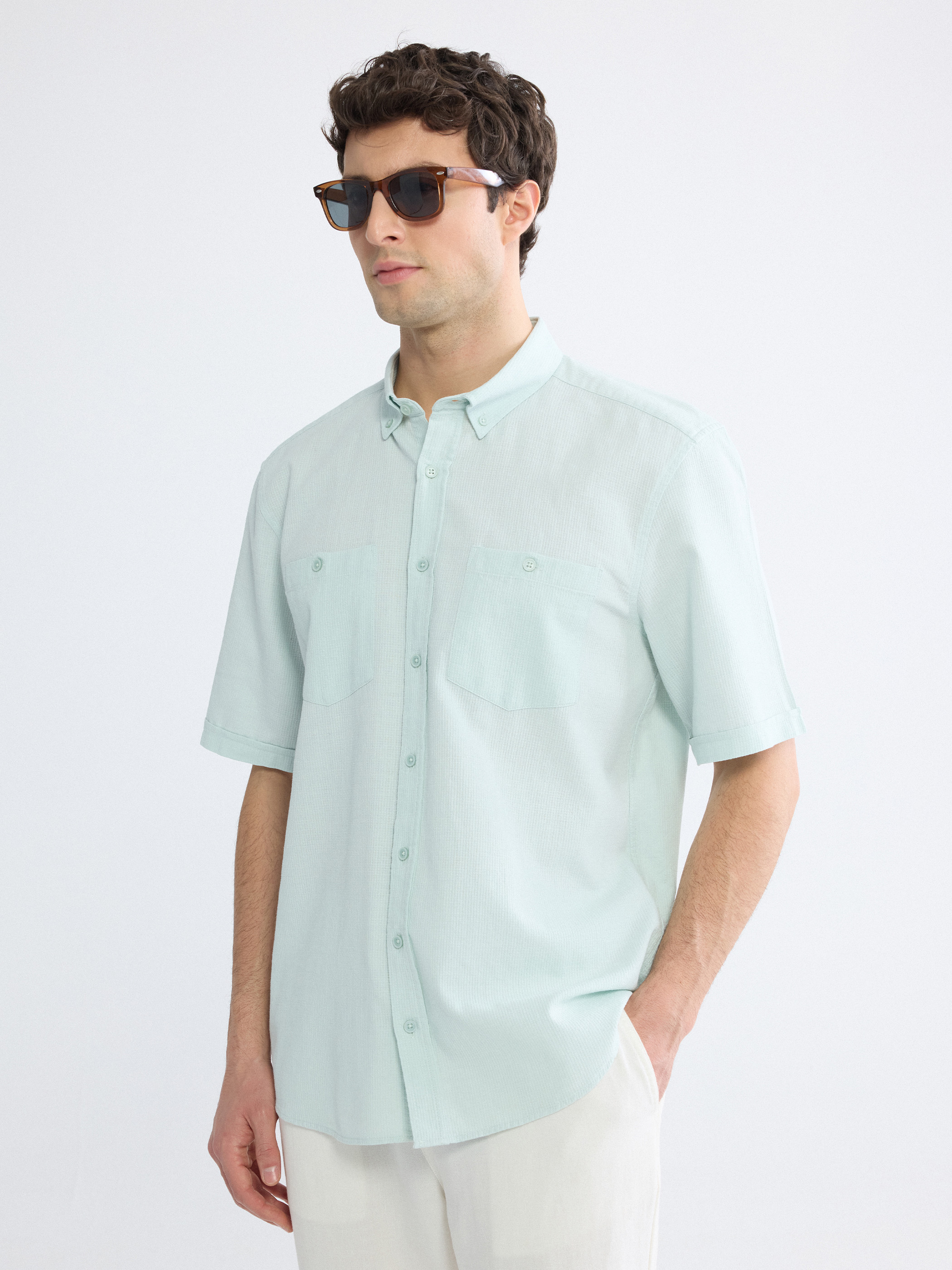 LCWAIKIKI Classic Regular Fit Armürlü Erkek Gömlek