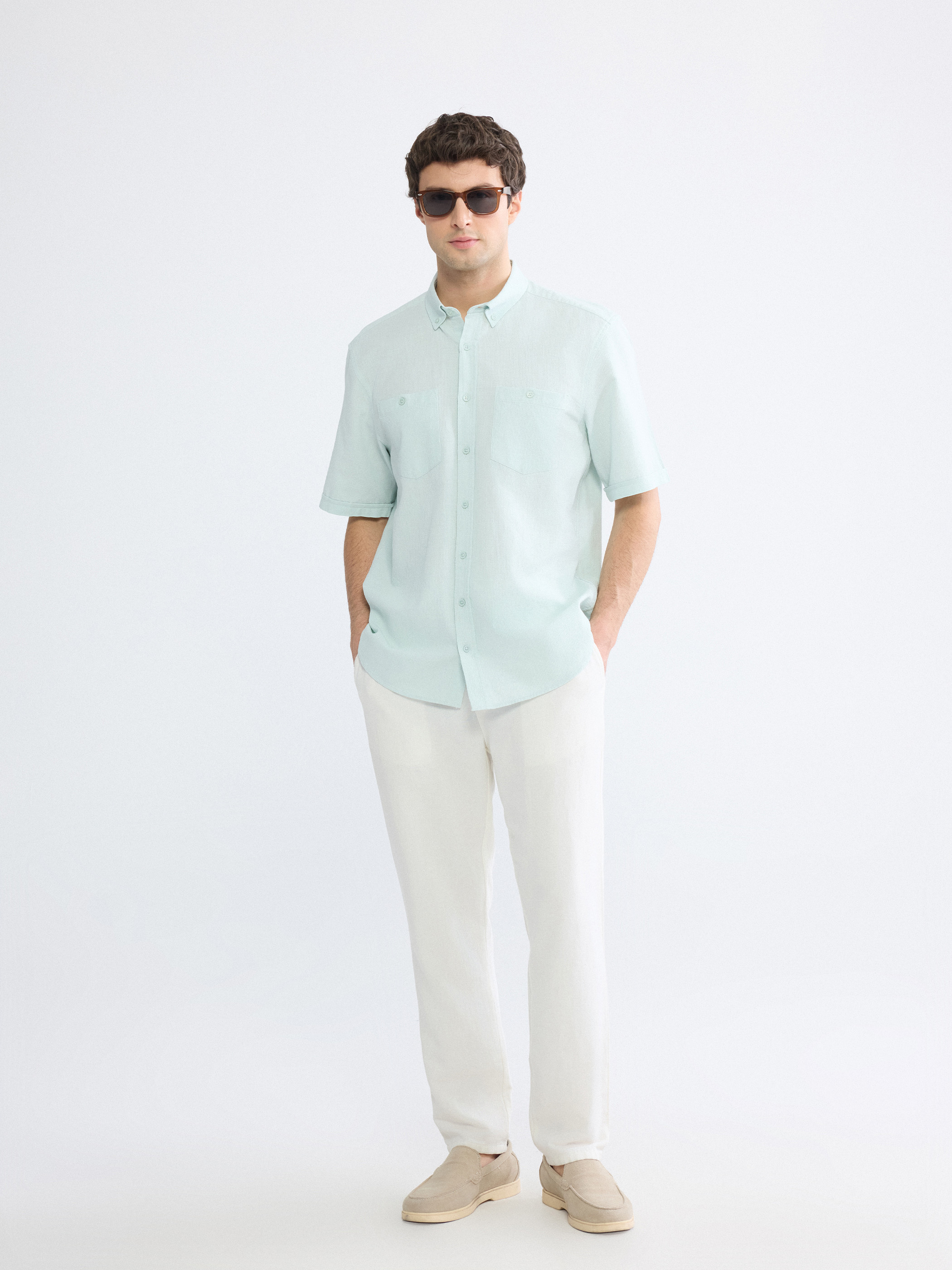 LCWAIKIKI Classic Regular Fit Armürlü Erkek Gömlek görsel 2
