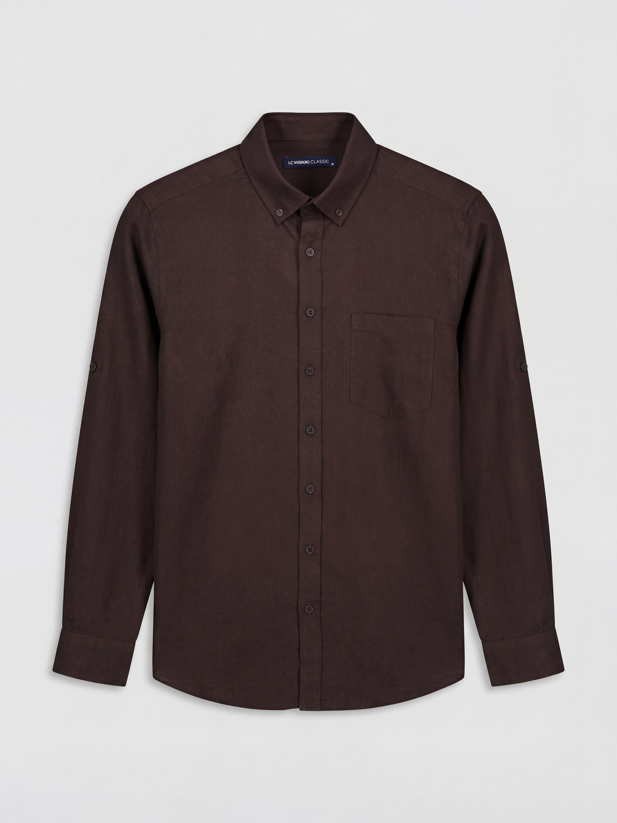 LCWAIKIKI Classic Regular Fit Keten Karışımlı Erkek Gömlek görsel 5
