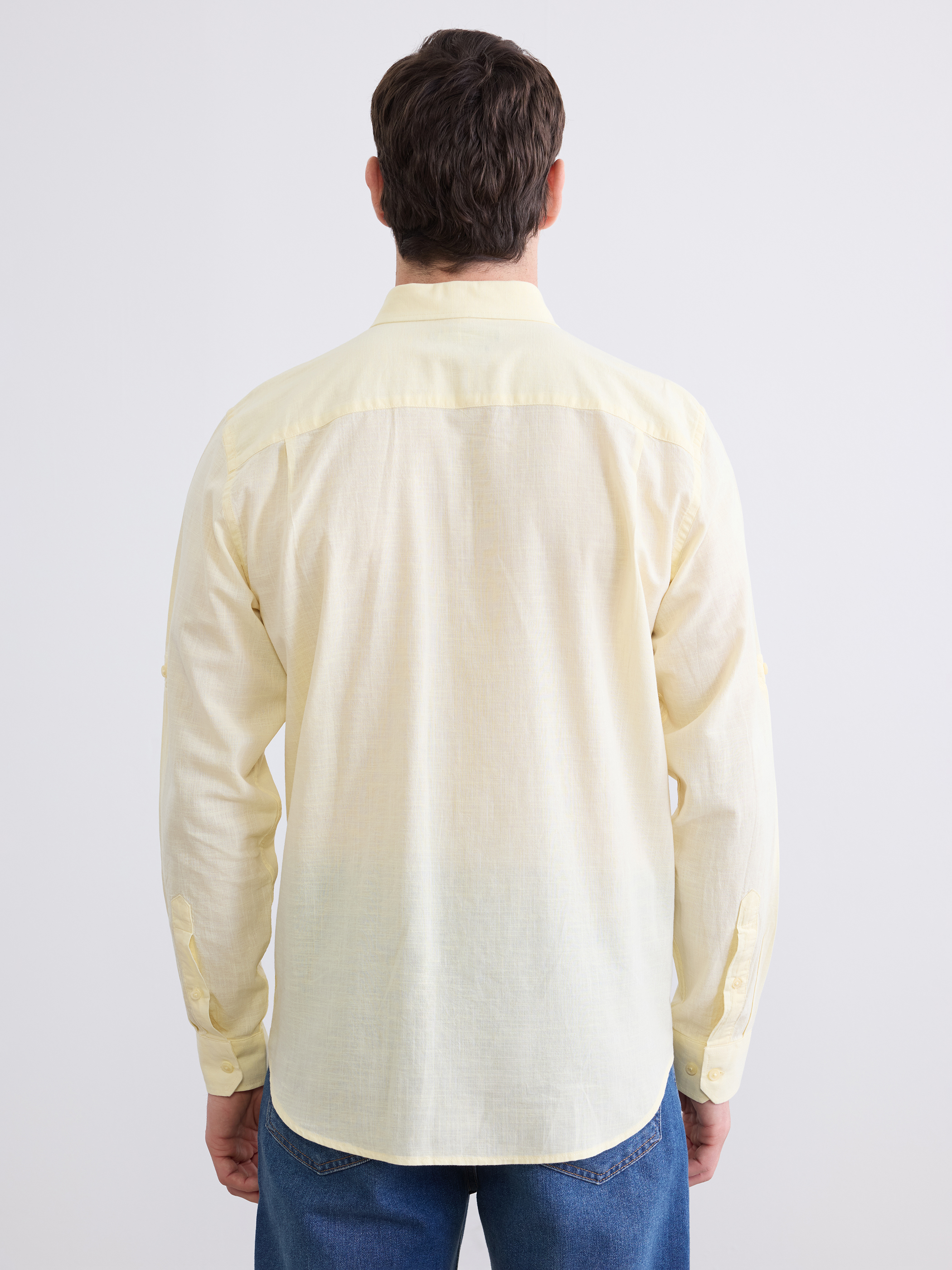 LCWAIKIKI Classic Regular Fit Keten Karışımlı Erkek Gömlek görsel 4