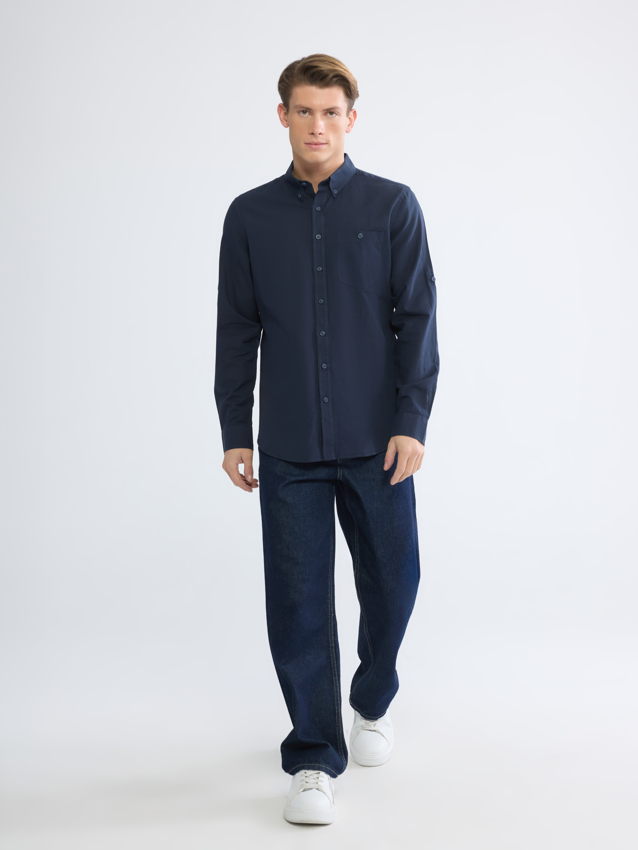 LCWAIKIKI Classic Regular Fit Keten Karışımlı Erkek Gömlek görsel 2
