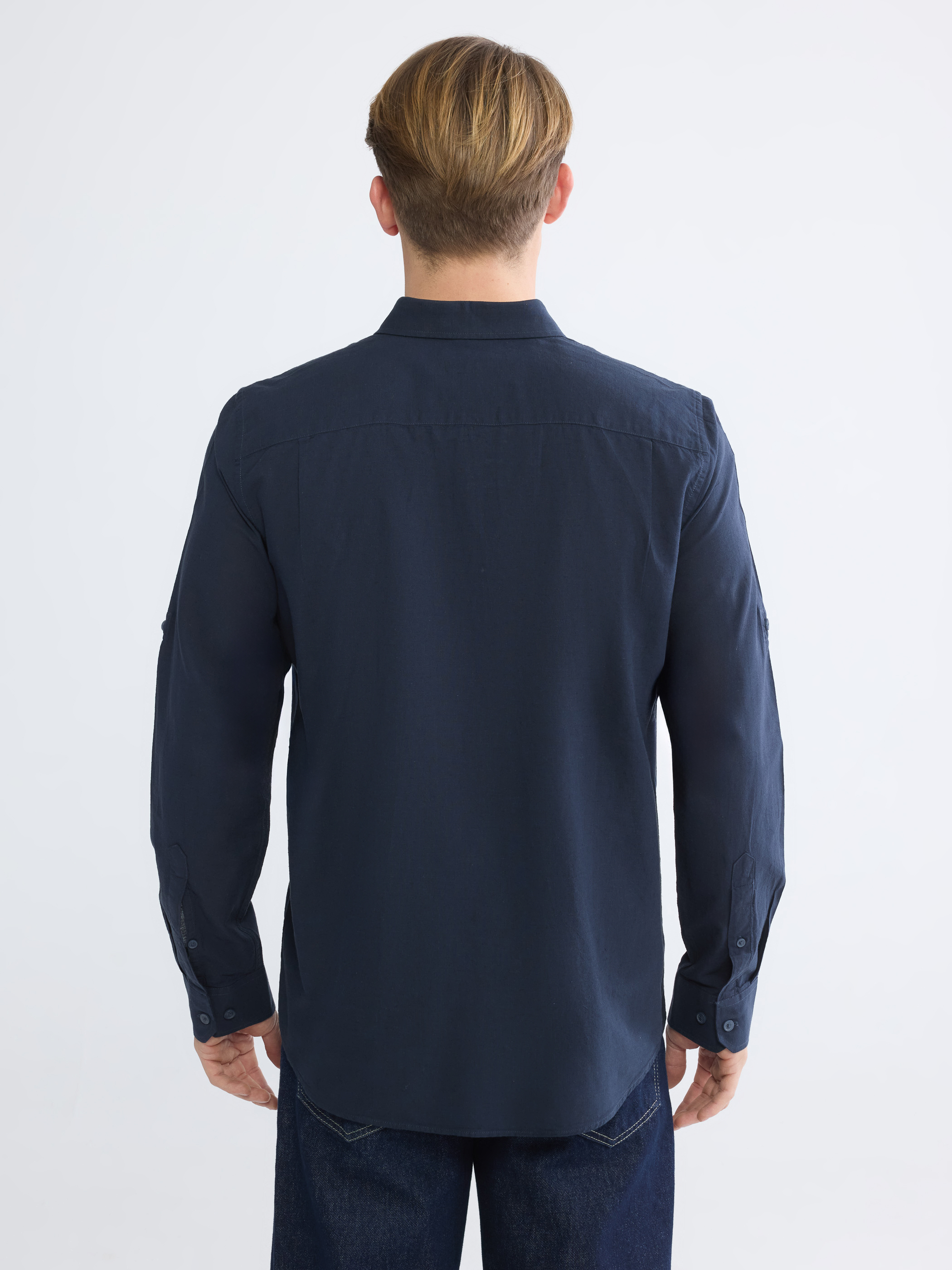 LCWAIKIKI Classic Regular Fit Keten Karışımlı Erkek Gömlek görsel 4