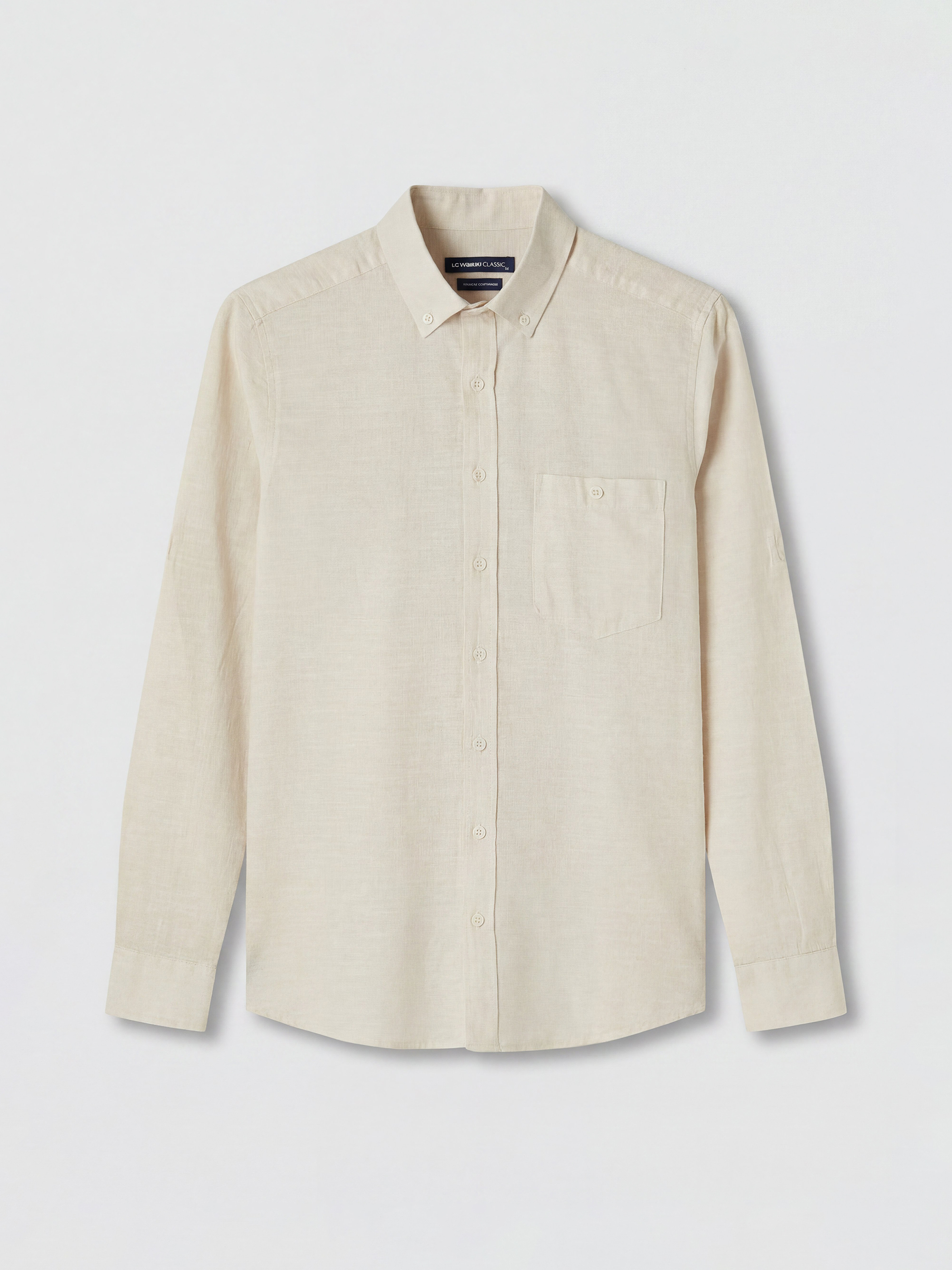 LCWAIKIKI Classic Regular Fit Keten Karışımlı Erkek Gömlek görsel 4