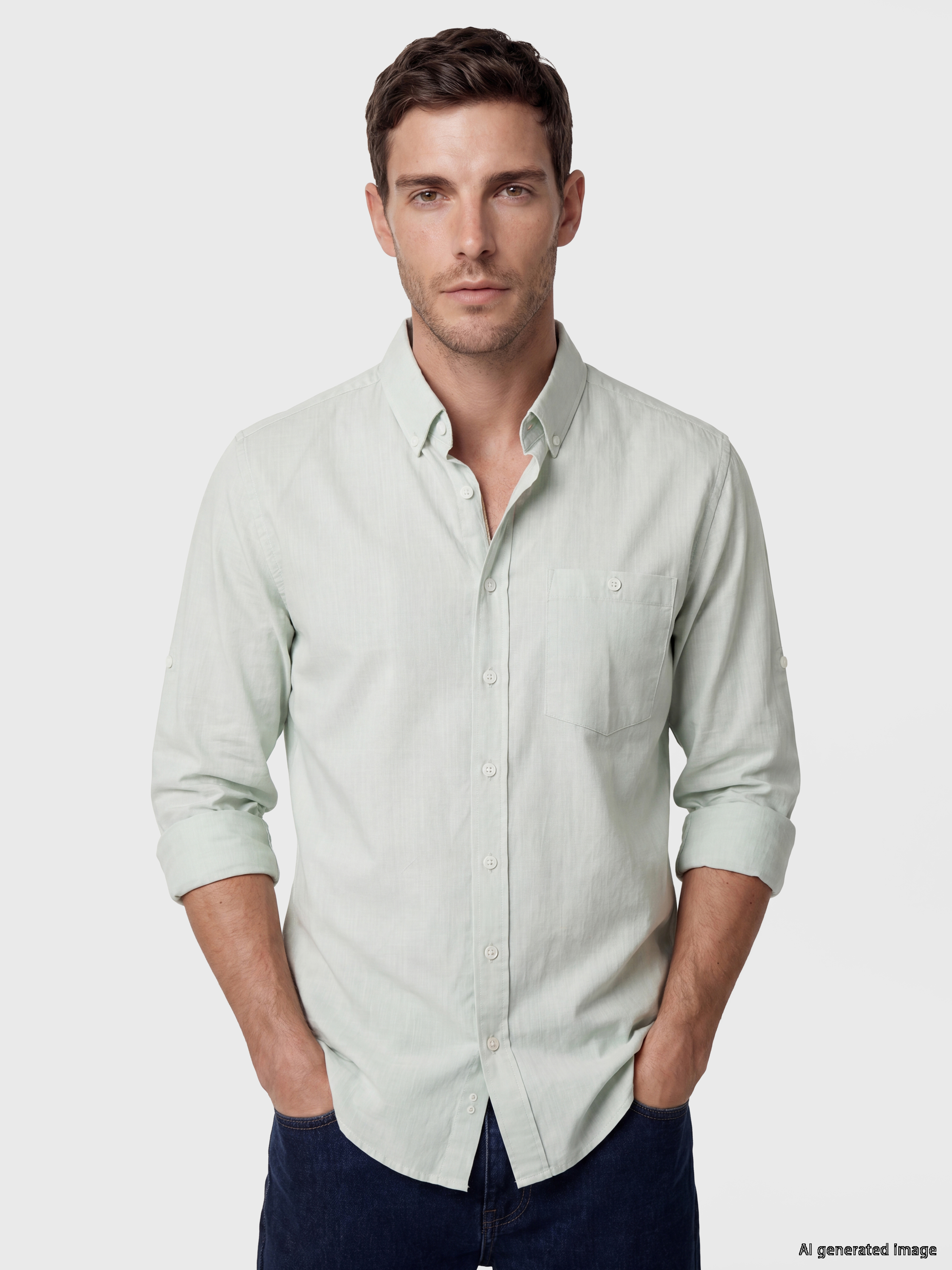 LCWAIKIKI Classic Regular Fit Keten Karışımlı Erkek Gömlek