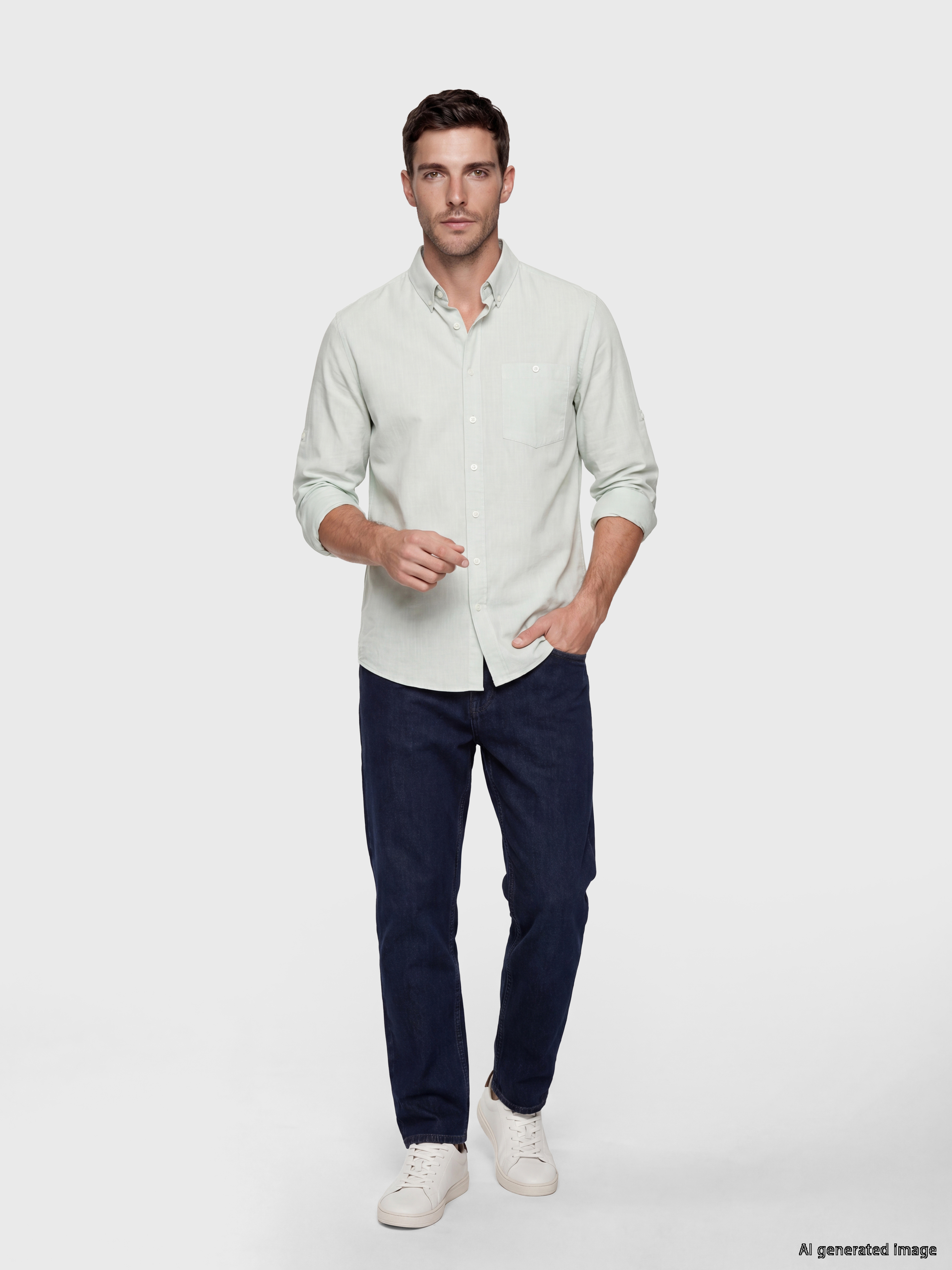 LCWAIKIKI Classic Regular Fit Keten Karışımlı Erkek Gömlek görsel 2