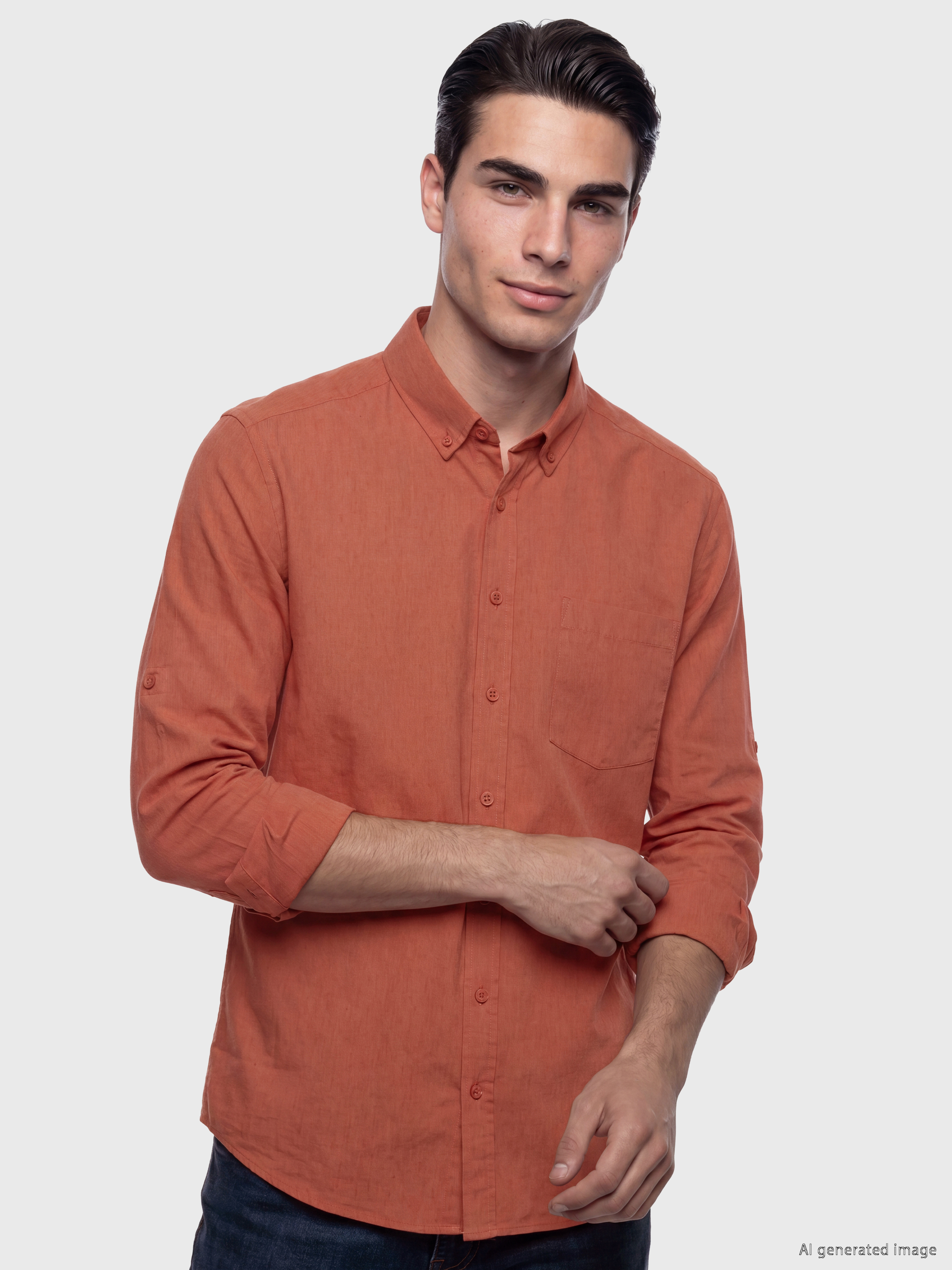 LCWAIKIKI Classic Regular Fit Keten Karışımlı Erkek Gömlek