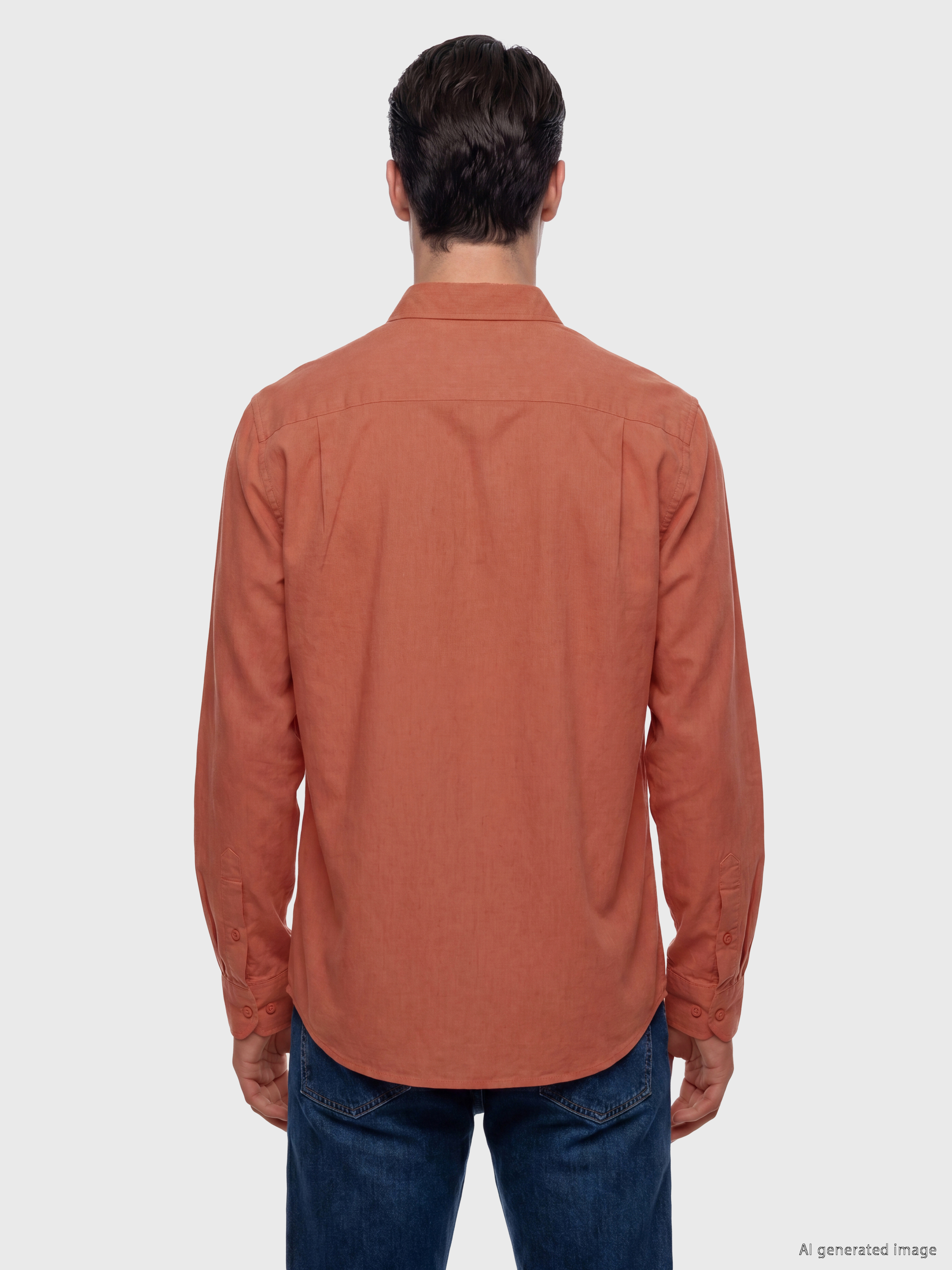 LCWAIKIKI Classic Regular Fit Keten Karışımlı Erkek Gömlek görsel 4