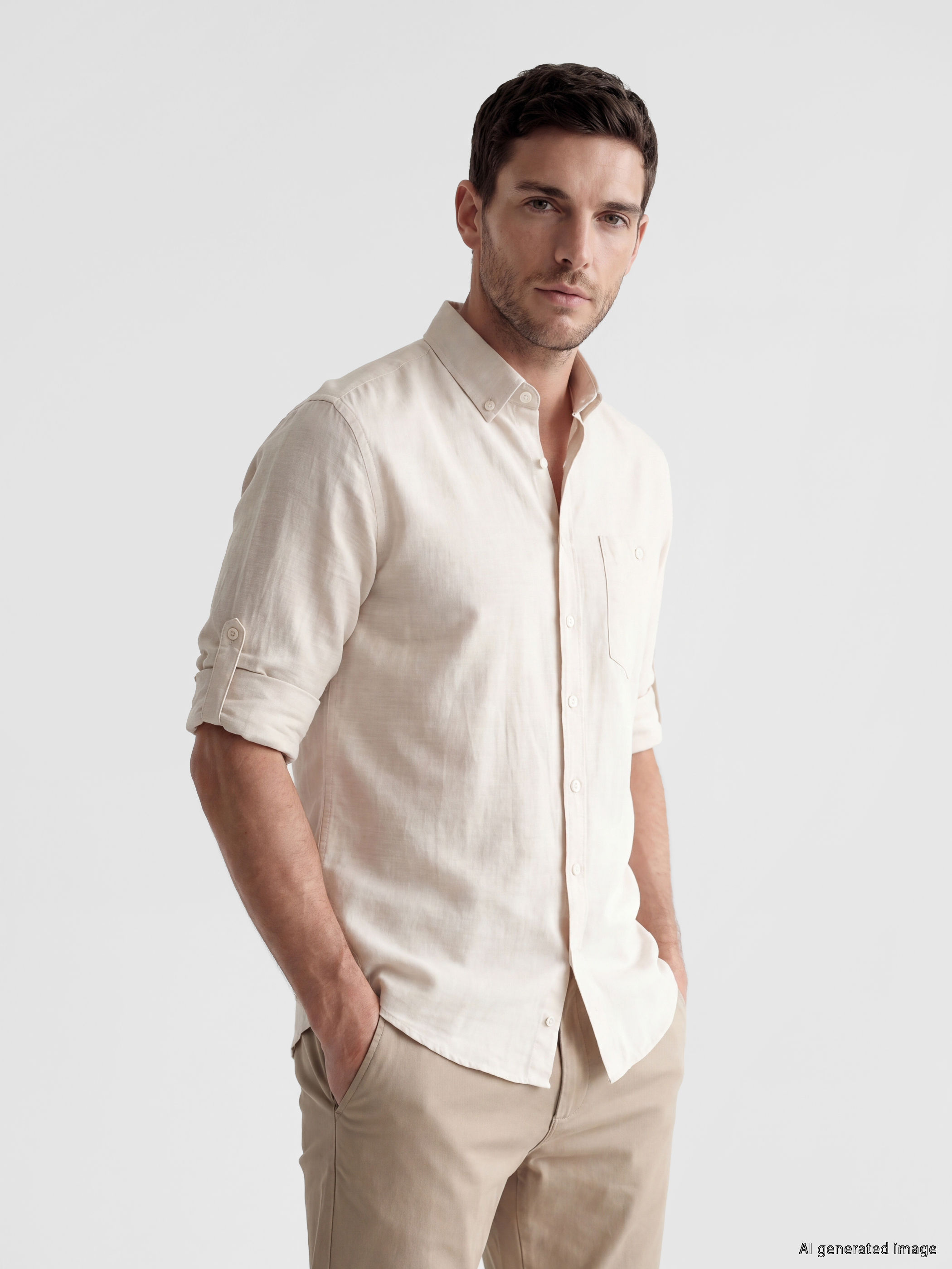 LCWAIKIKI Classic Regular Fit Keten Karışımlı Erkek Gömlek