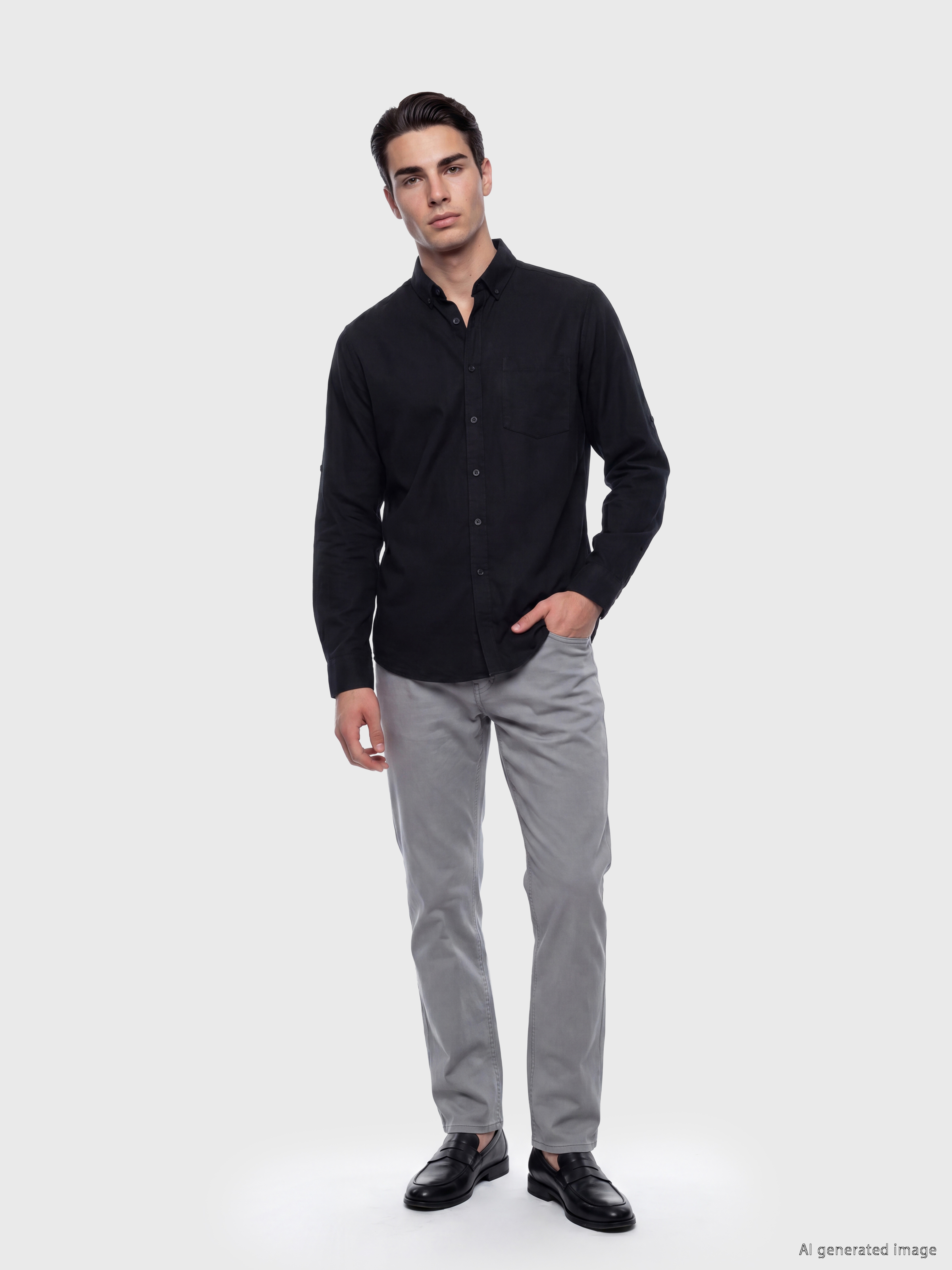 LCWAIKIKI Classic Regular Fit Keten Karışımlı Erkek Gömlek görsel 2