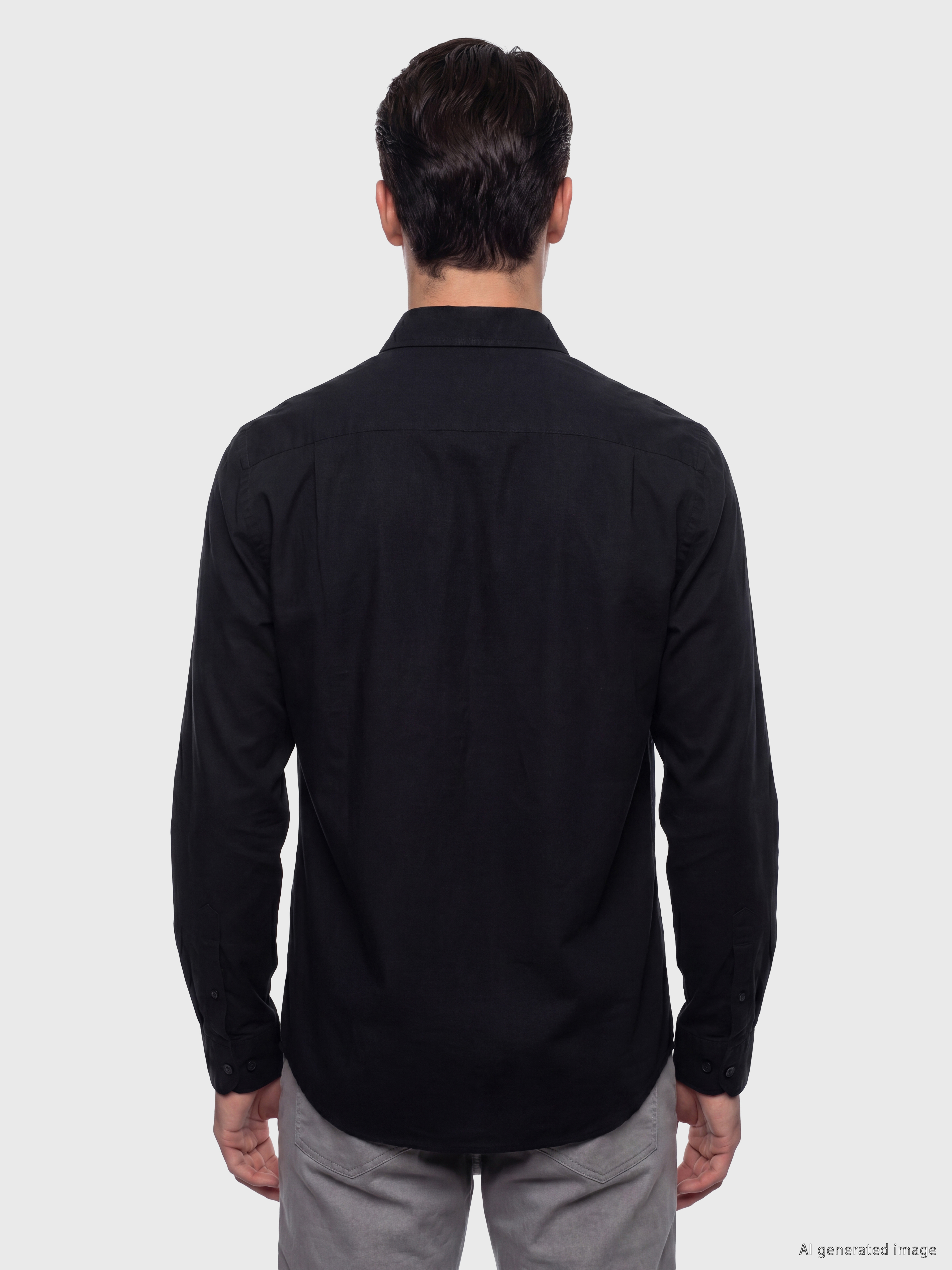 LCWAIKIKI Classic Regular Fit Keten Karışımlı Erkek Gömlek görsel 4