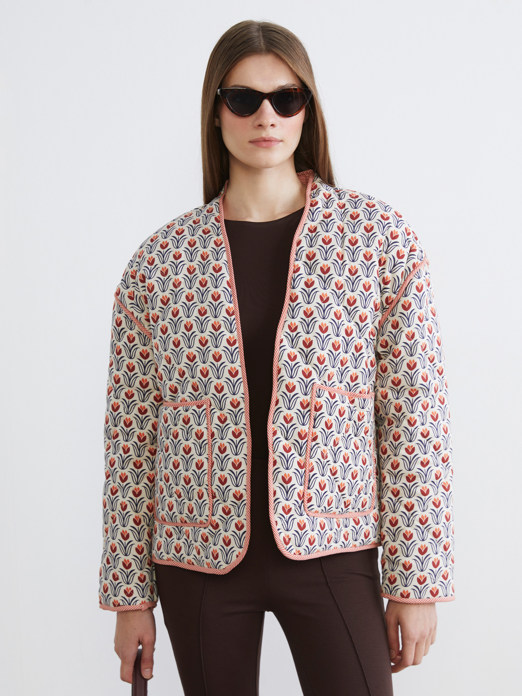 LCW Modest Çiçekli Oversize Kadın Ceket