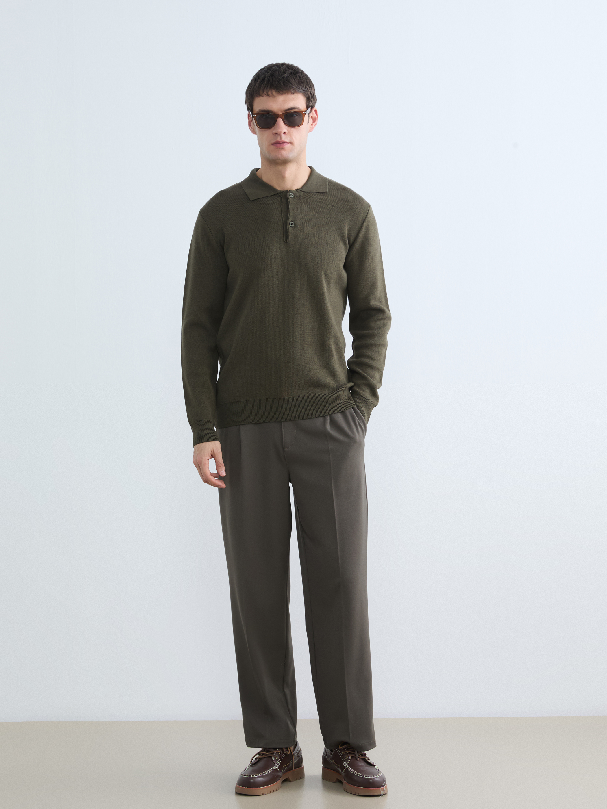 LCW Vision Polo Yaka Erkek Triko Kazak görsel 4