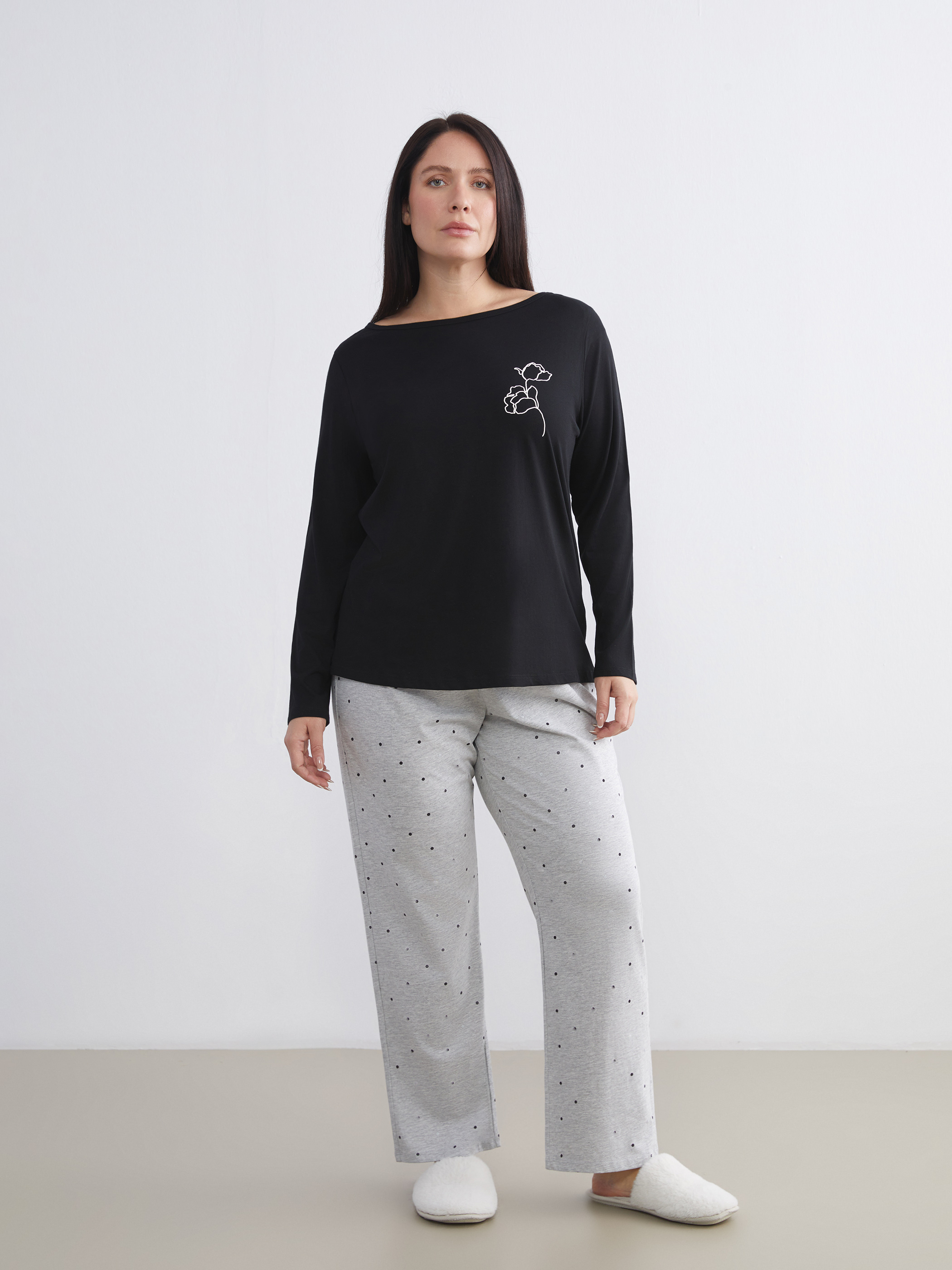 LCW DREAM Beli Lastikli Puantiyeli Kadın Pijama Altı