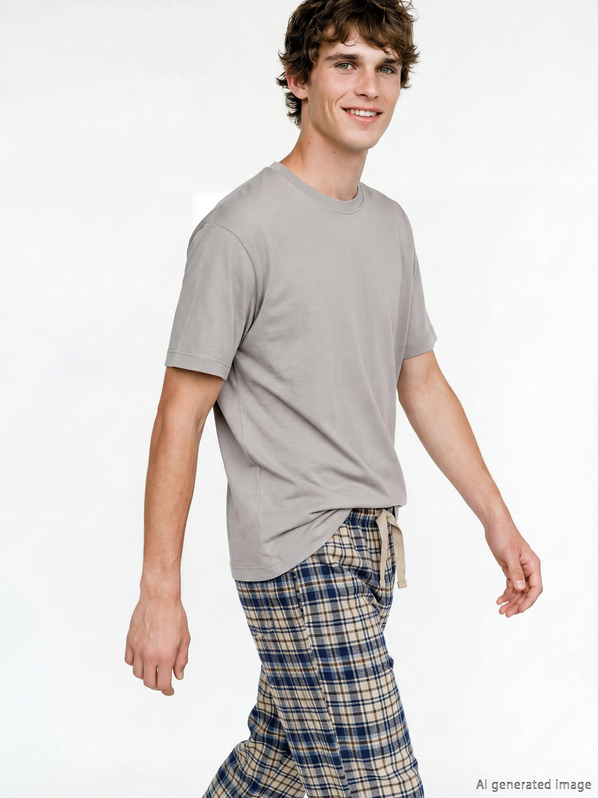 LC WAIKIKI Bisiklet Yaka Kısa Kollu Erkek Pijama Üst