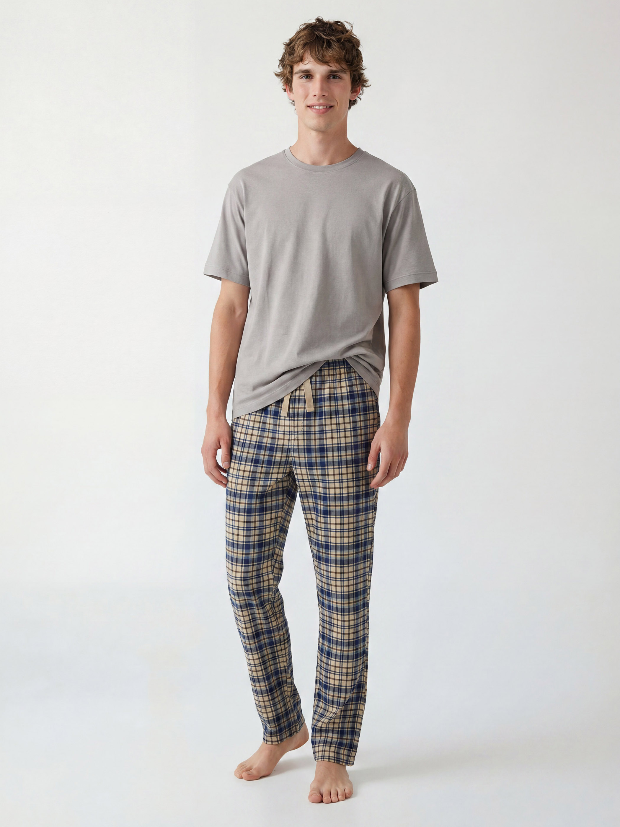 LC WAIKIKI Bisiklet Yaka Kısa Kollu Erkek Pijama Üst görsel 2
