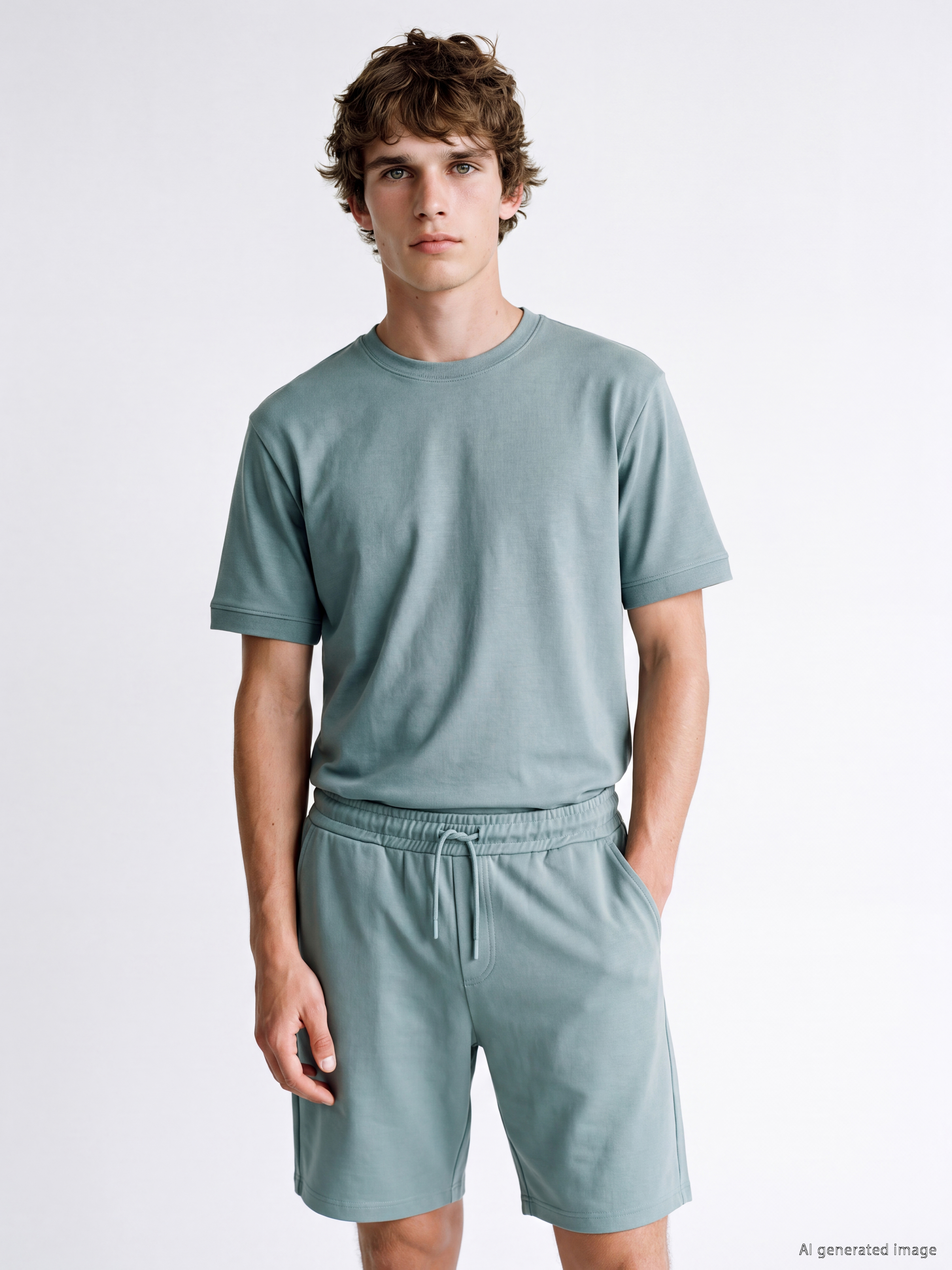 LC WAIKIKI Bisiklet Yaka Kısa Kollu Erkek Pijama Üst