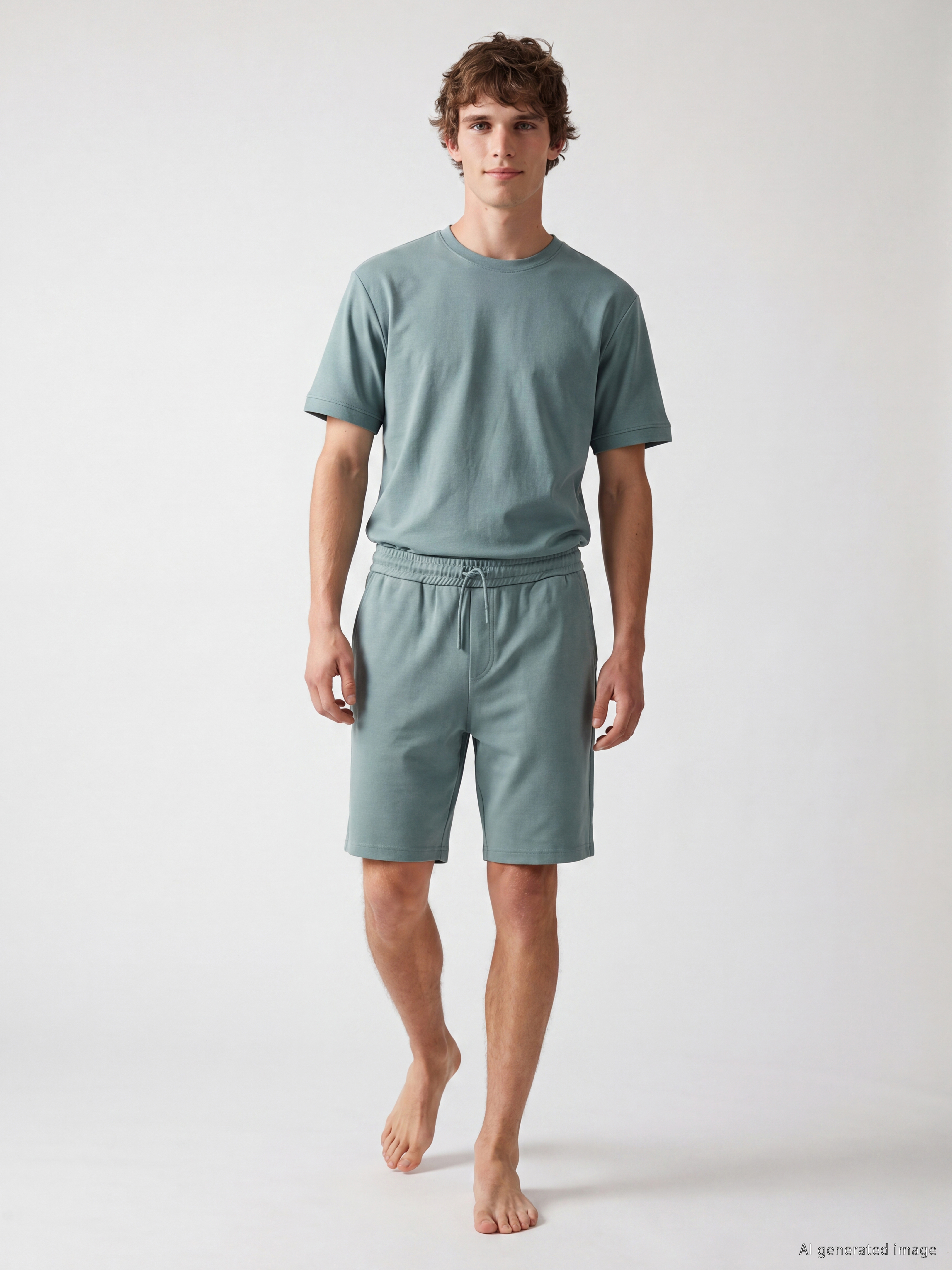 LC WAIKIKI Bisiklet Yaka Kısa Kollu Erkek Pijama Üst görsel 2