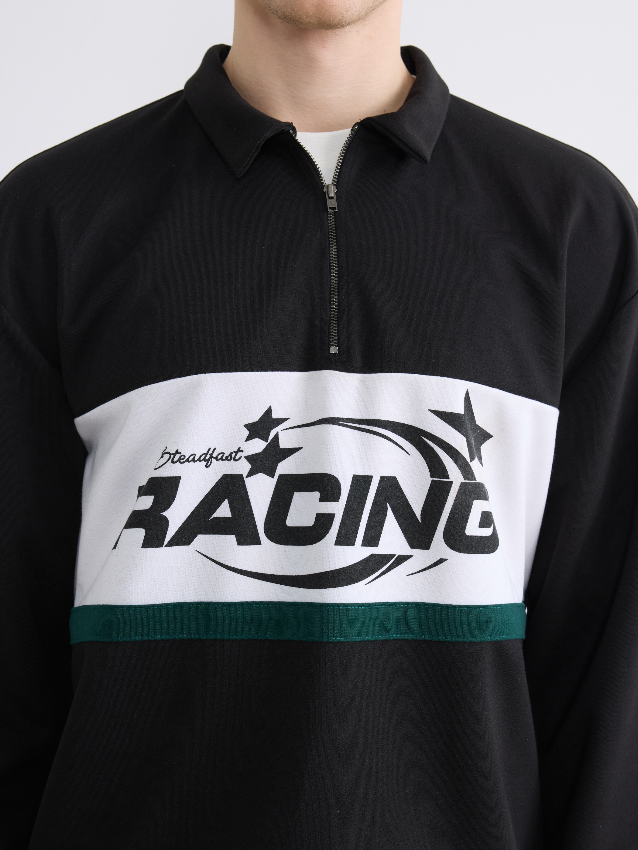 XSIDE Polo Yaka Baskılı Erkek Sweatshirt görsel 3