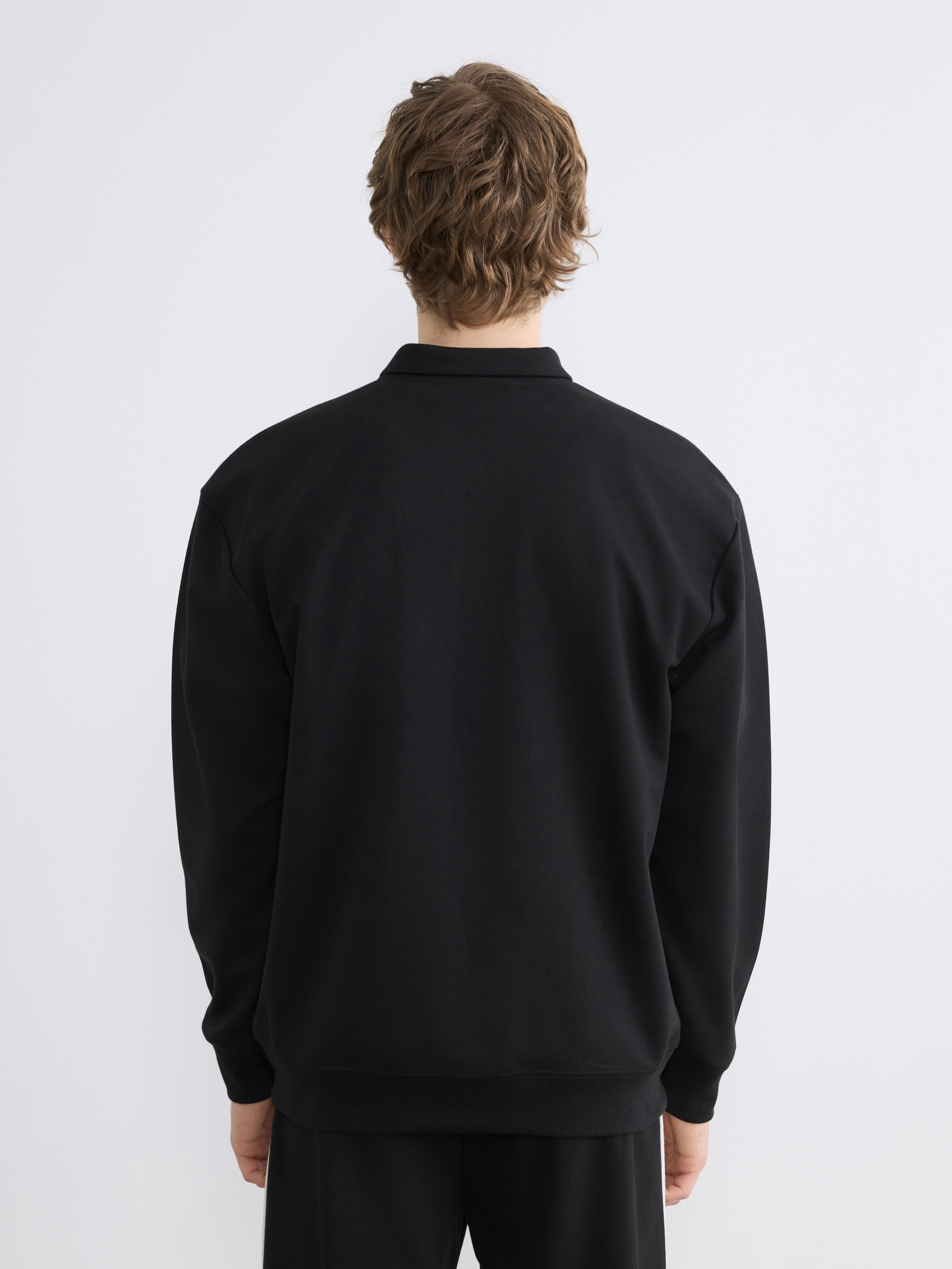 XSIDE Polo Yaka Baskılı Erkek Sweatshirt görsel 4