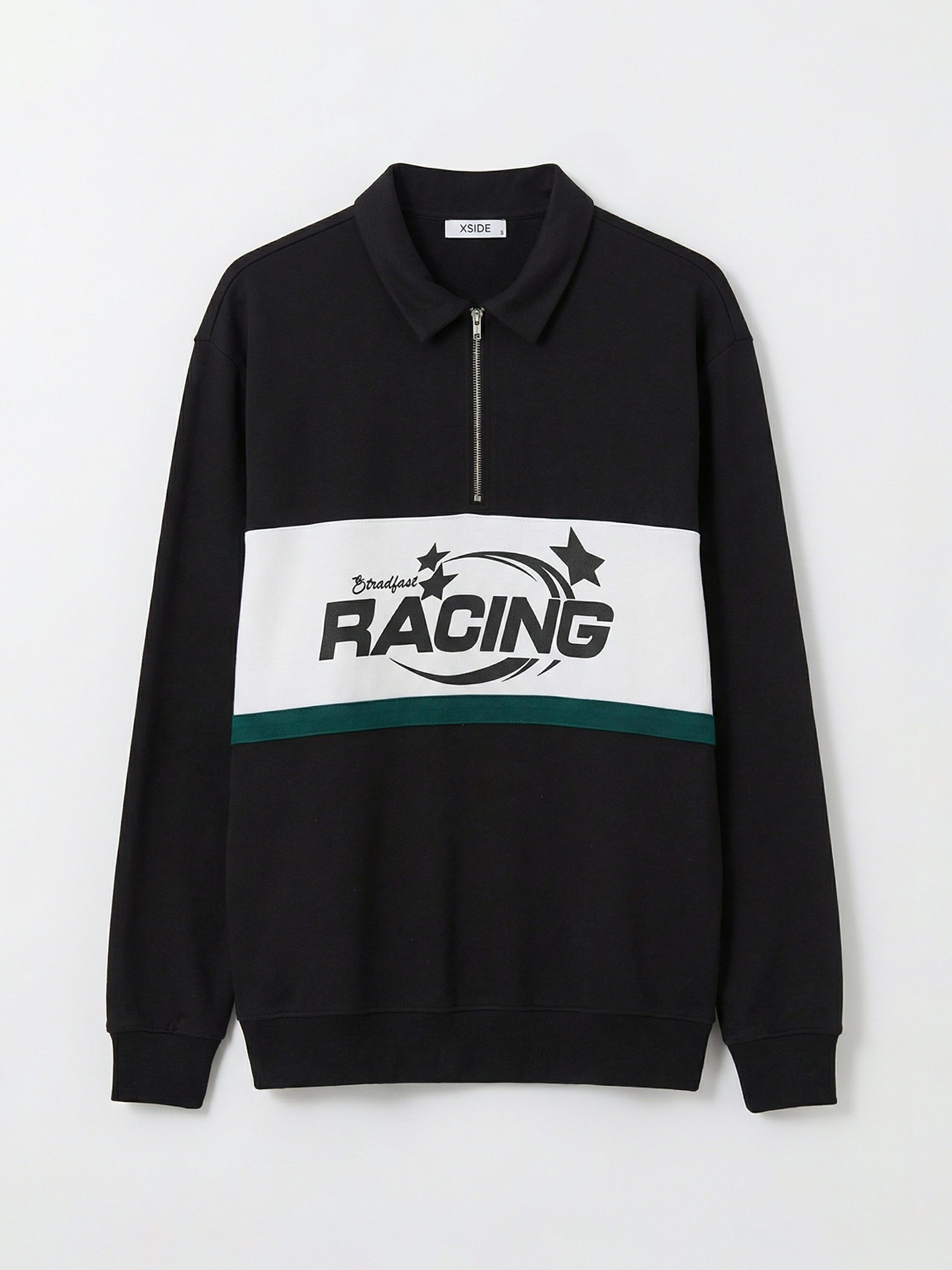 XSIDE Polo Yaka Baskılı Erkek Sweatshirt görsel 5