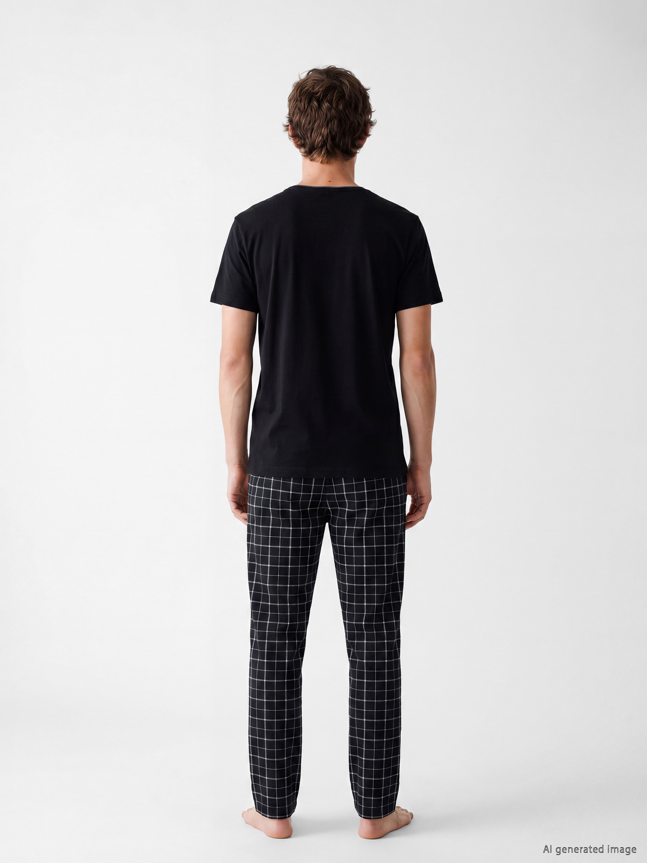 LC WAIKIKI Regular Fit Ekose Erkek Pijama Takım görsel 4