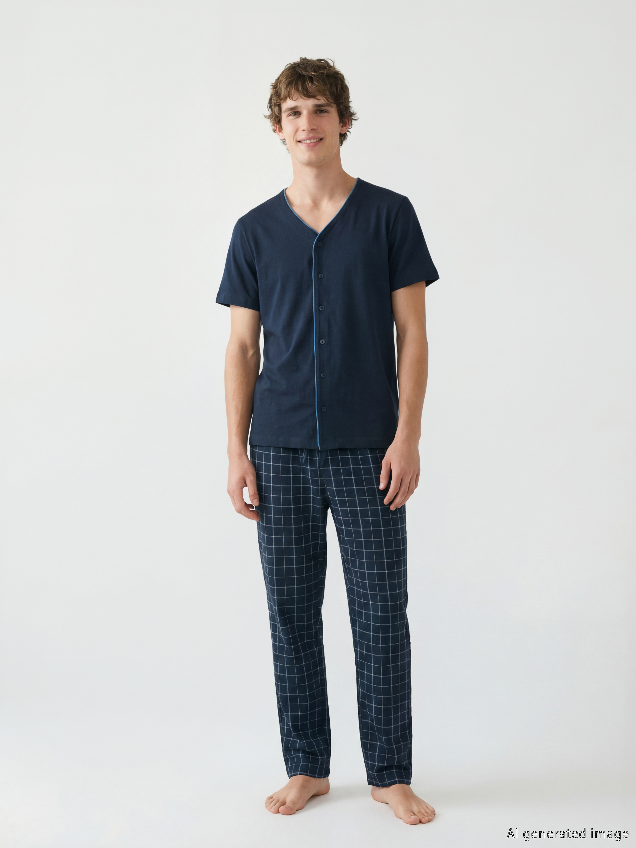 LC WAIKIKI Regular Fit Ekose Erkek Pijama Takım görsel 2