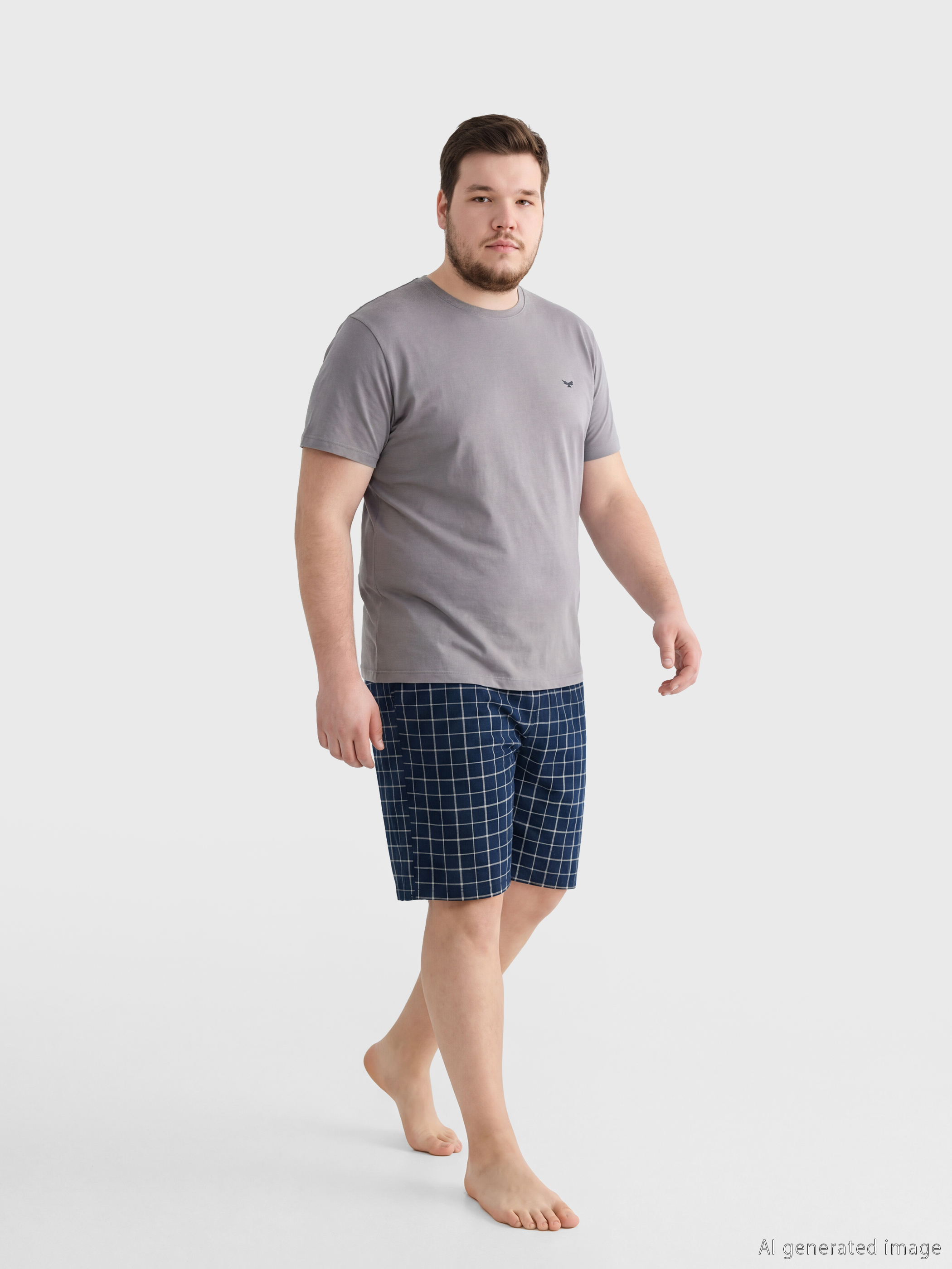 LC WAIKIKI Standart Kalıp Erkek Şortlu Pijama Takımı görsel 2