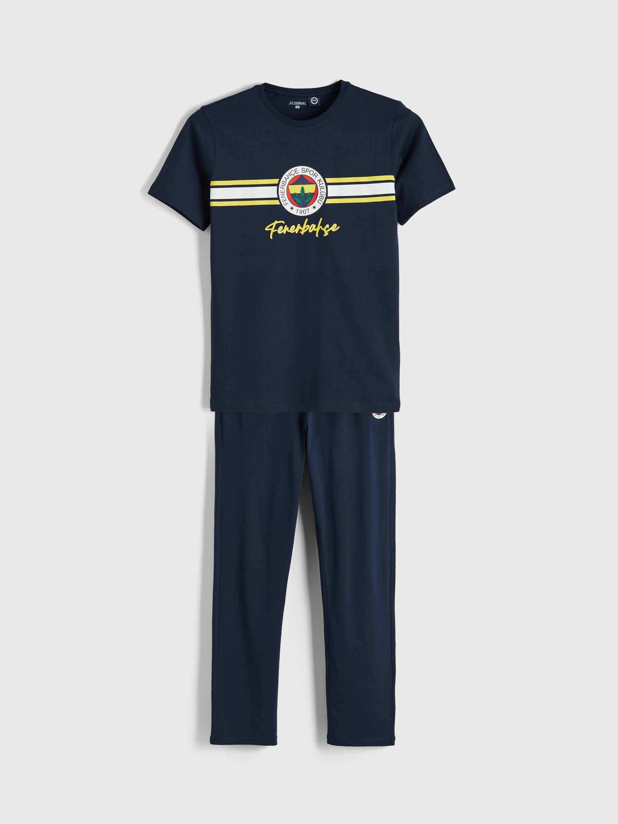 LC WAIKIKI Fenerbahçe Baskılı Penye Erkek Pijama Takımı görsel 6