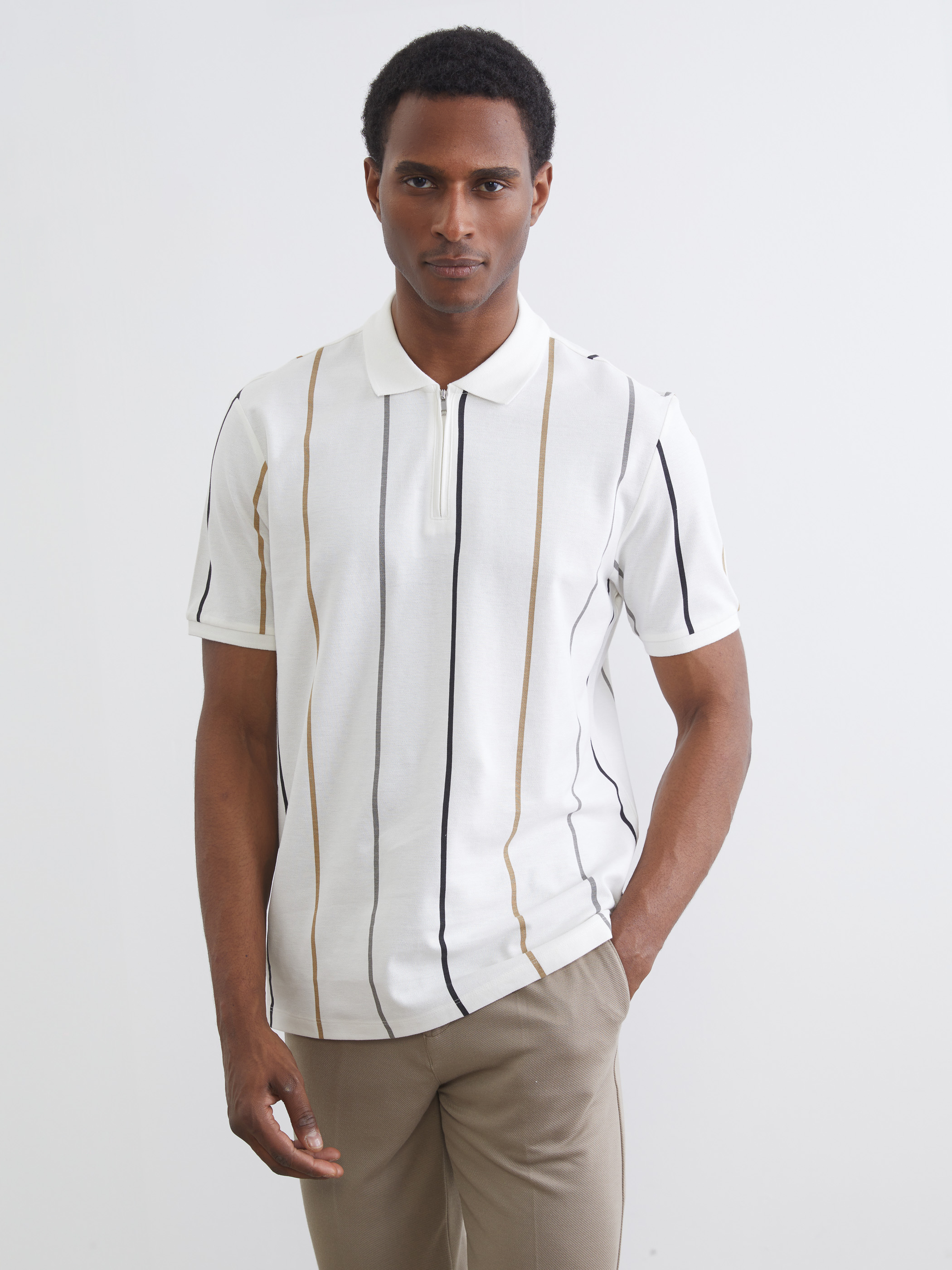 LCW Vision Polo Yaka Çizgili Pike Erkek Tişört