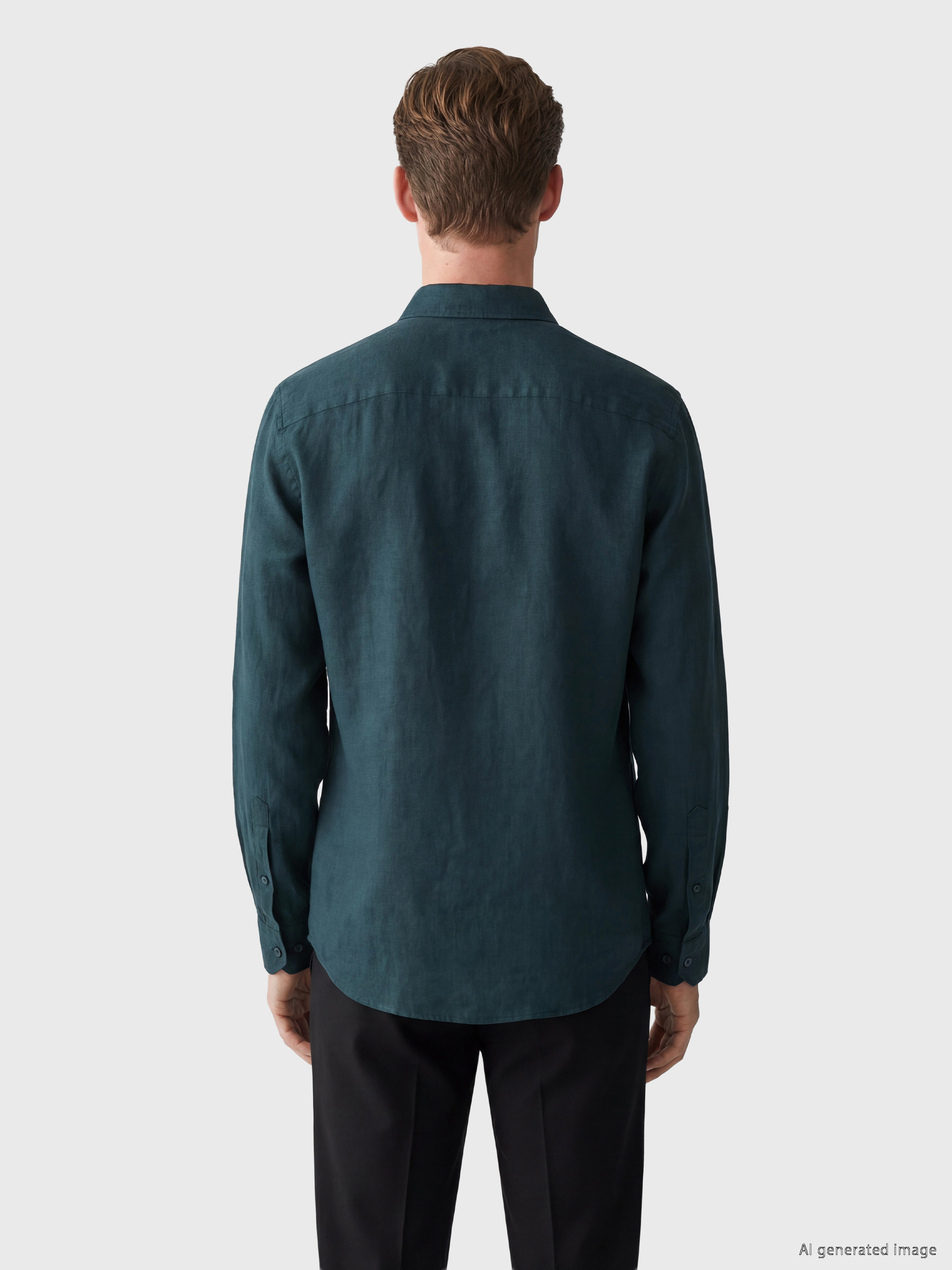 SOUTHBLUE Regular Fit %100 Keten Erkek Gömlek görsel 4