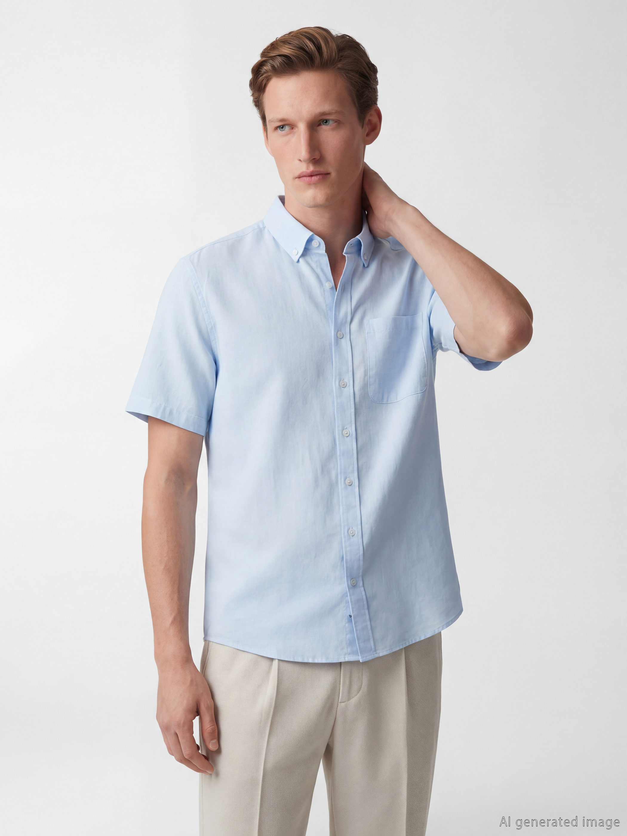 SOUTHBLUE Regular Fit Keten Karışımlı Erkek Gömlek