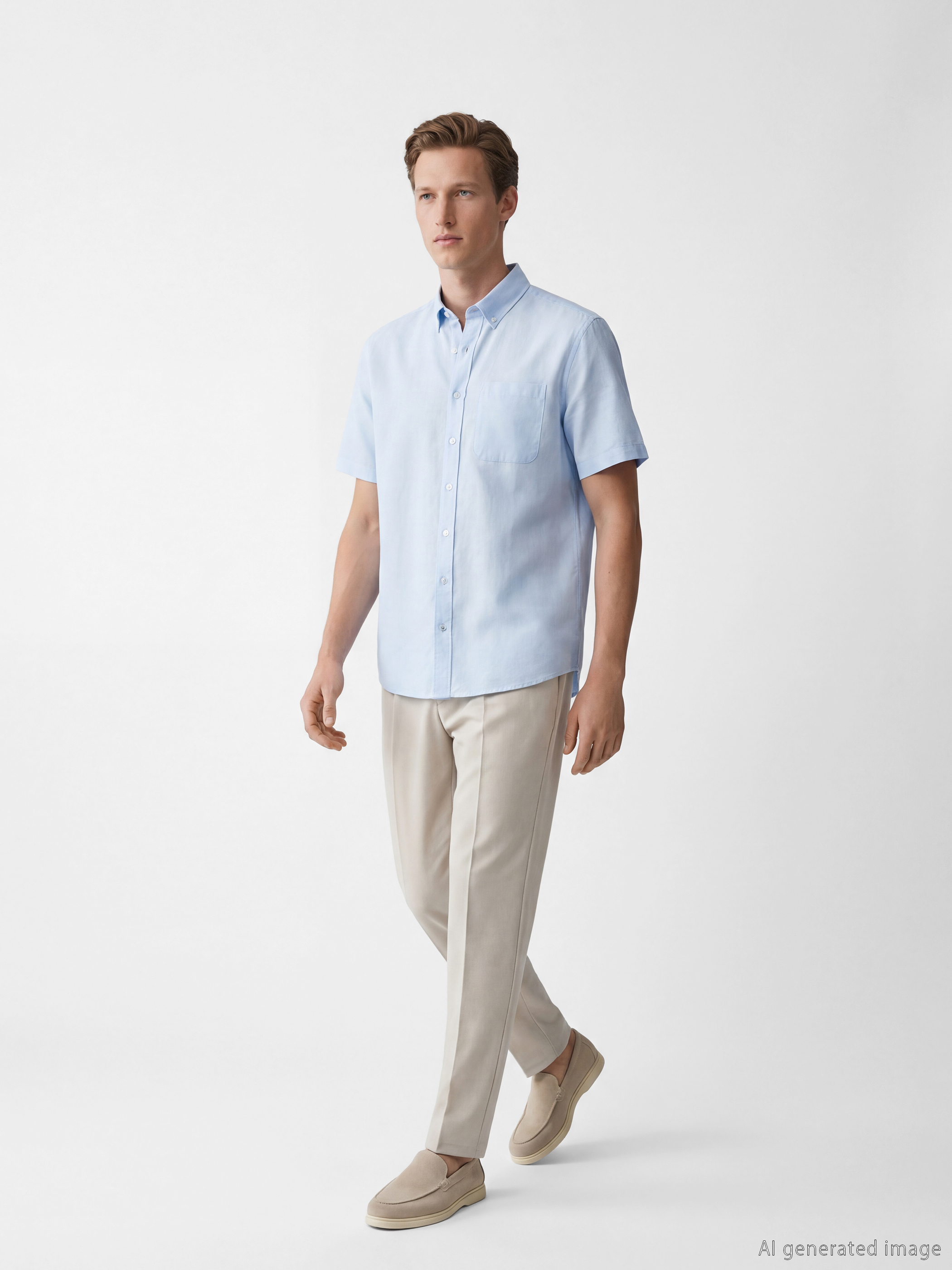 SOUTHBLUE Regular Fit Keten Karışımlı Erkek Gömlek görsel 2