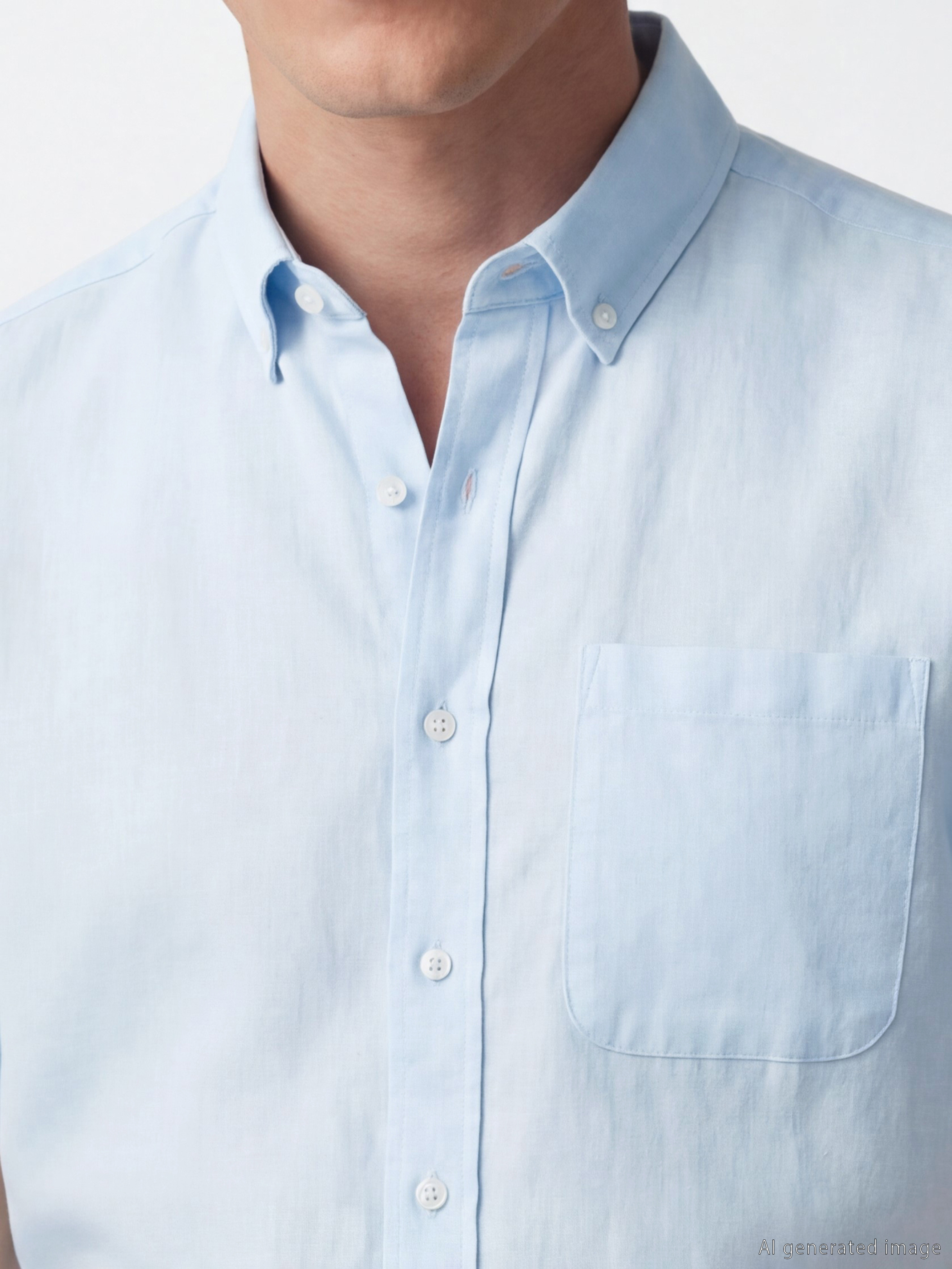 SOUTHBLUE Regular Fit Keten Karışımlı Erkek Gömlek görsel 3