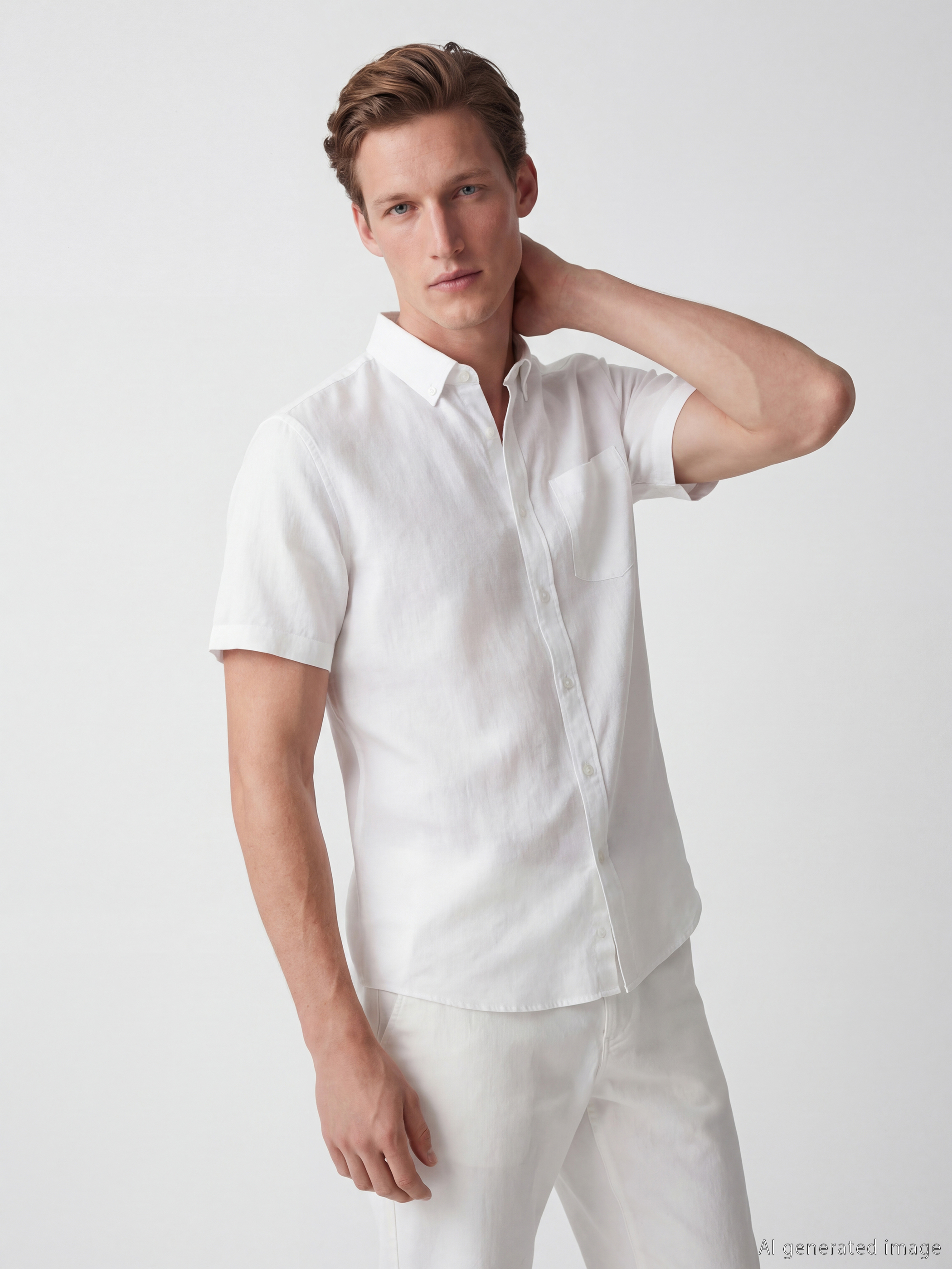SOUTHBLUE Regular Fit Keten Karışımlı Erkek Basic Gömlek